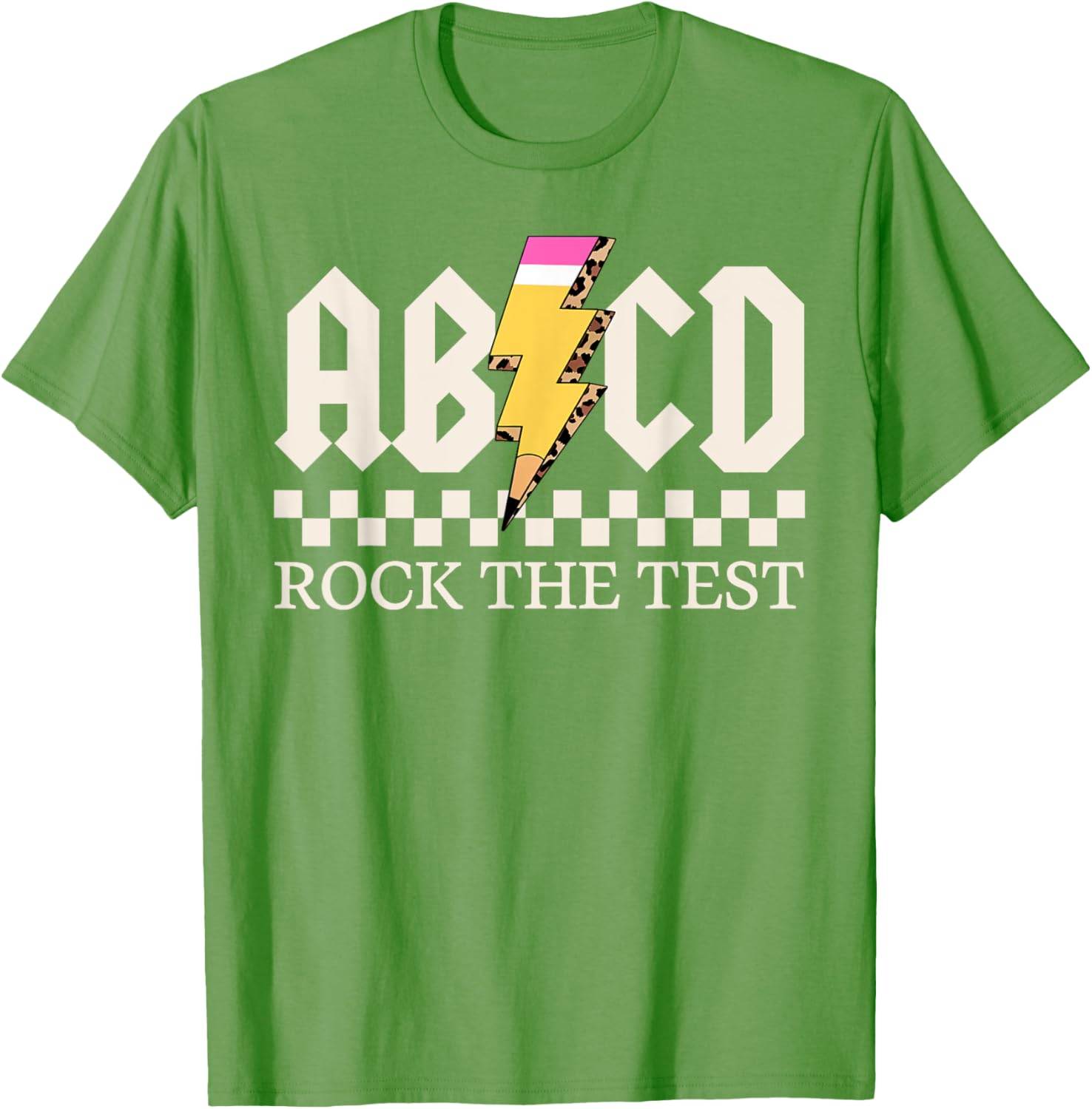 Boys Girls Kids Teachers Rock Rock The Test ABCD Testing Day T-Shirt
