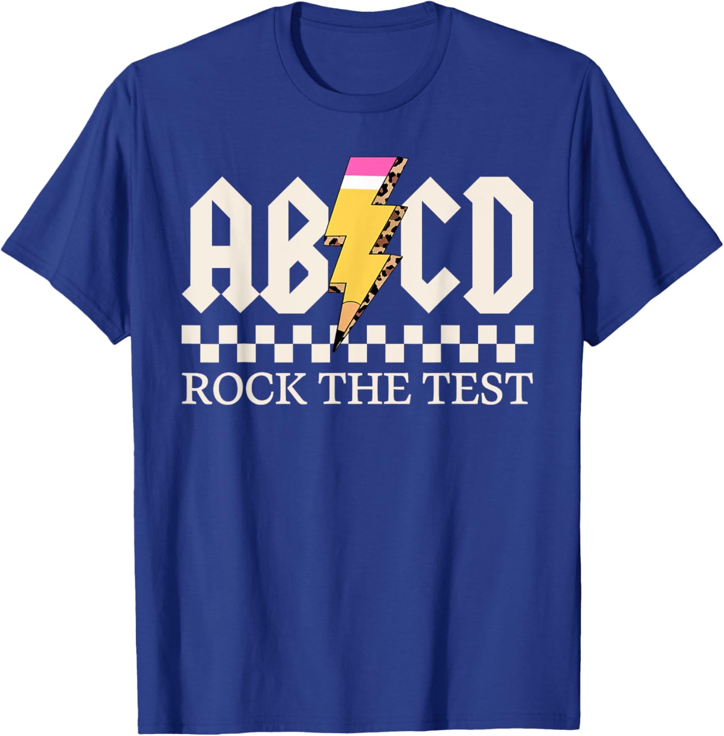 Boys Girls Kids Teachers Rock Rock The Test ABCD Testing Day T-Shirt