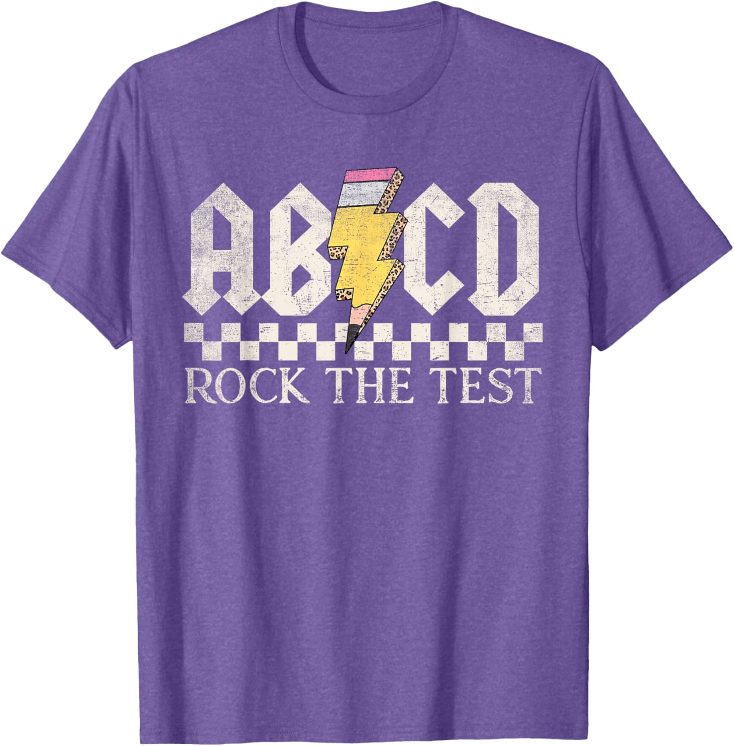 Boys Girls Kids Teachers Rock Rock The Test ABCD Testing Day T-Shirt