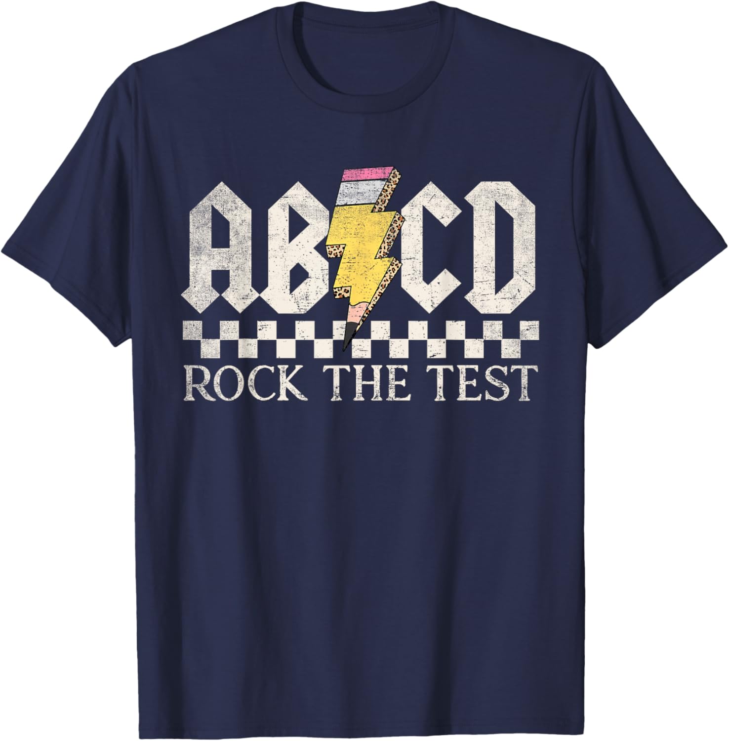 Boys Girls Kids Teachers Rock Rock The Test ABCD Testing Day T-Shirt