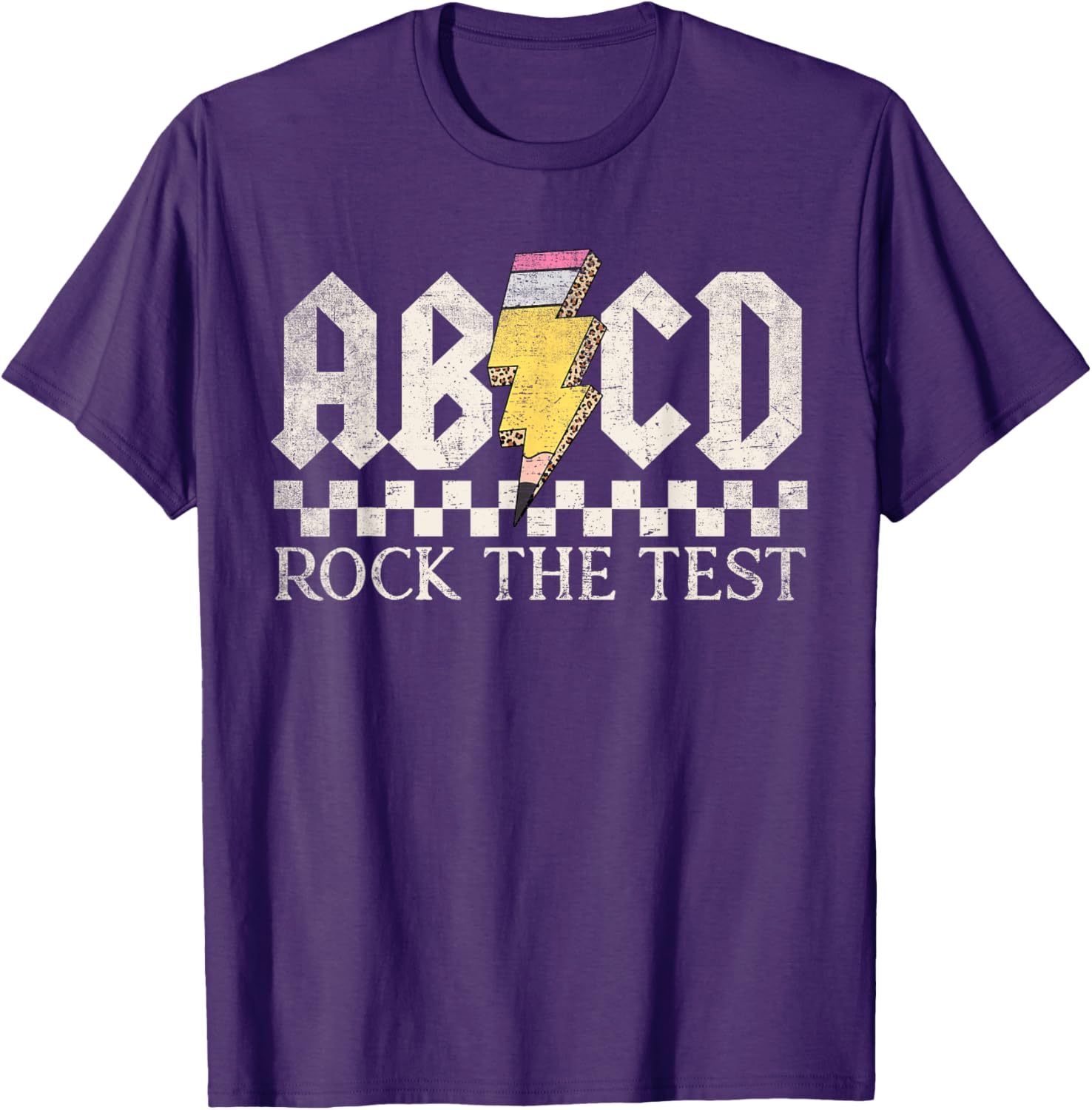 Boys Girls Kids Teachers Rock Rock The Test ABCD Testing Day T-Shirt