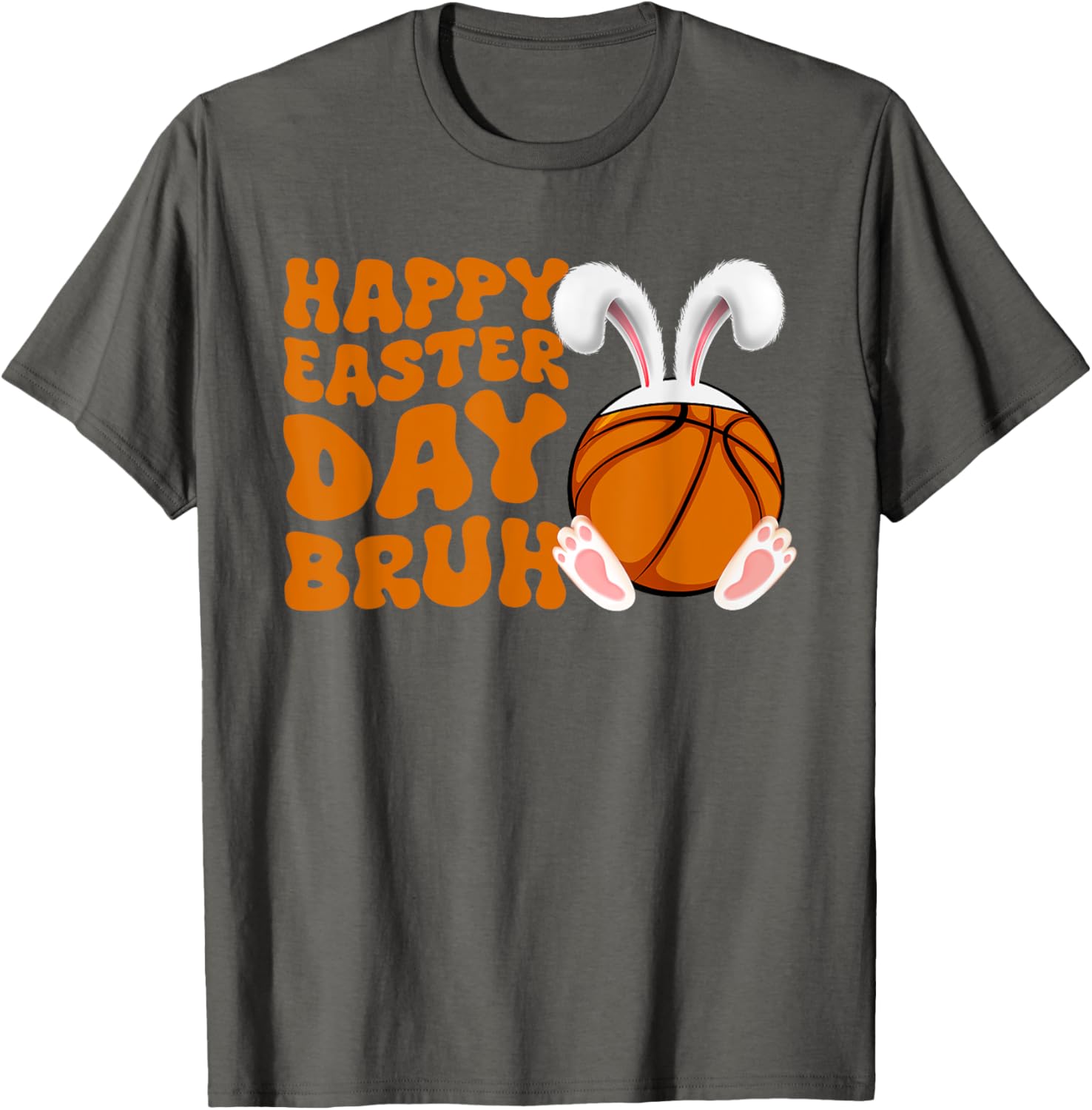 Bruh Basketball Bunny Rabbit Sport Fan Happy Easter Day T-Shirt