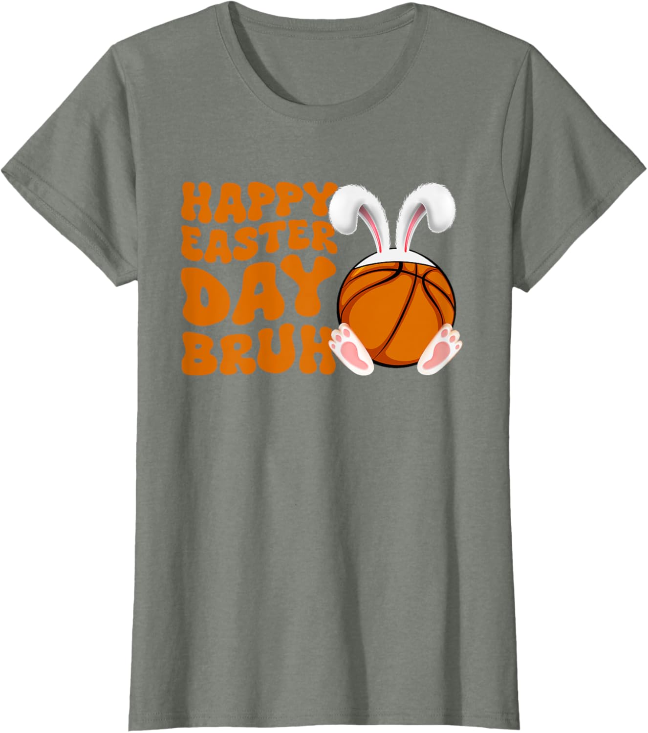 Bruh Basketball Bunny Rabbit Sport Fan Happy Easter Day T-Shirt