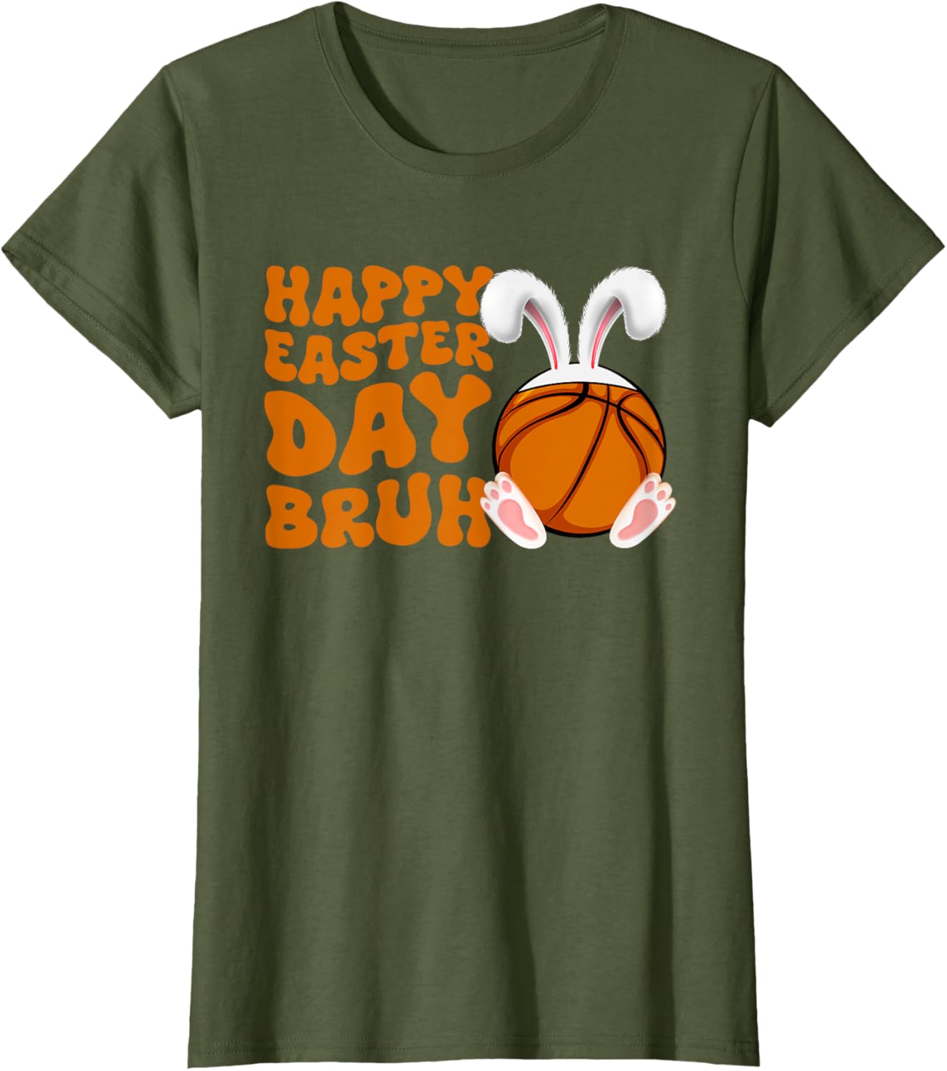 Bruh Basketball Bunny Rabbit Sport Fan Happy Easter Day T-Shirt