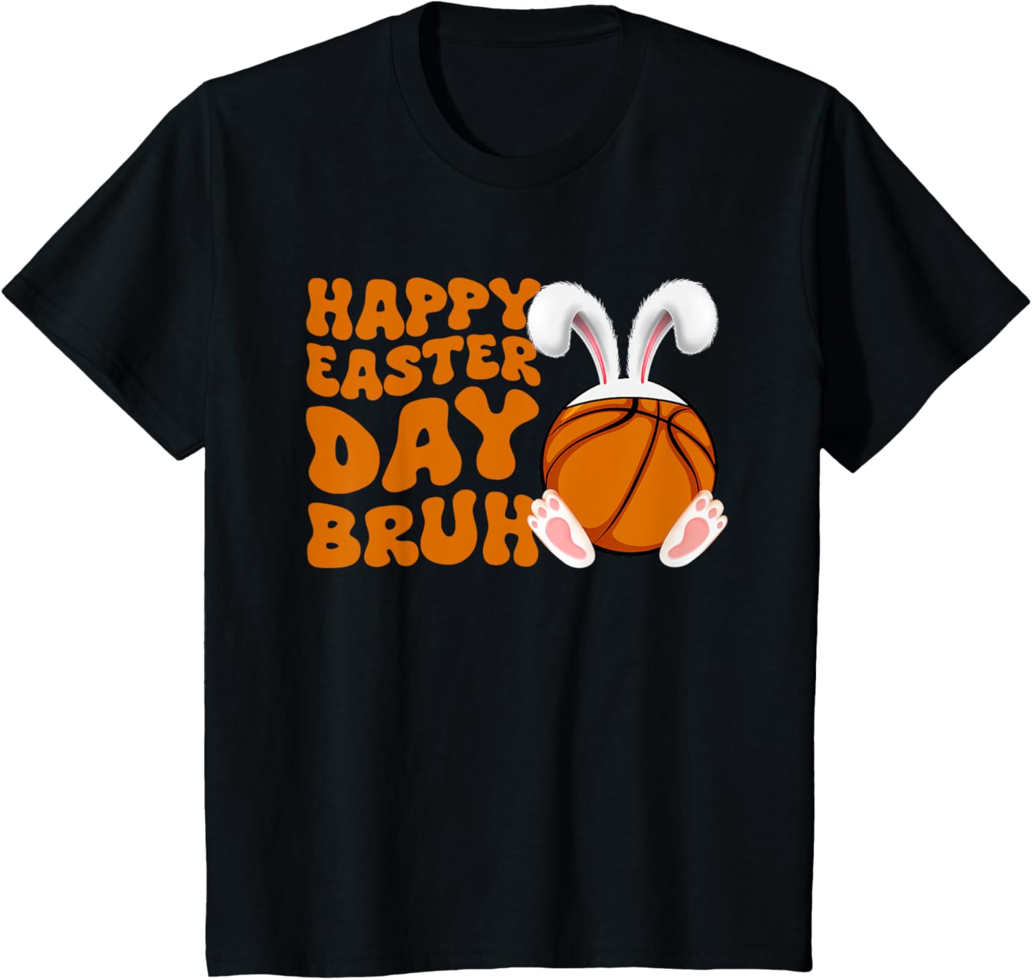 Bruh Basketball Bunny Rabbit Sport Fan Happy Easter Day T-Shirt