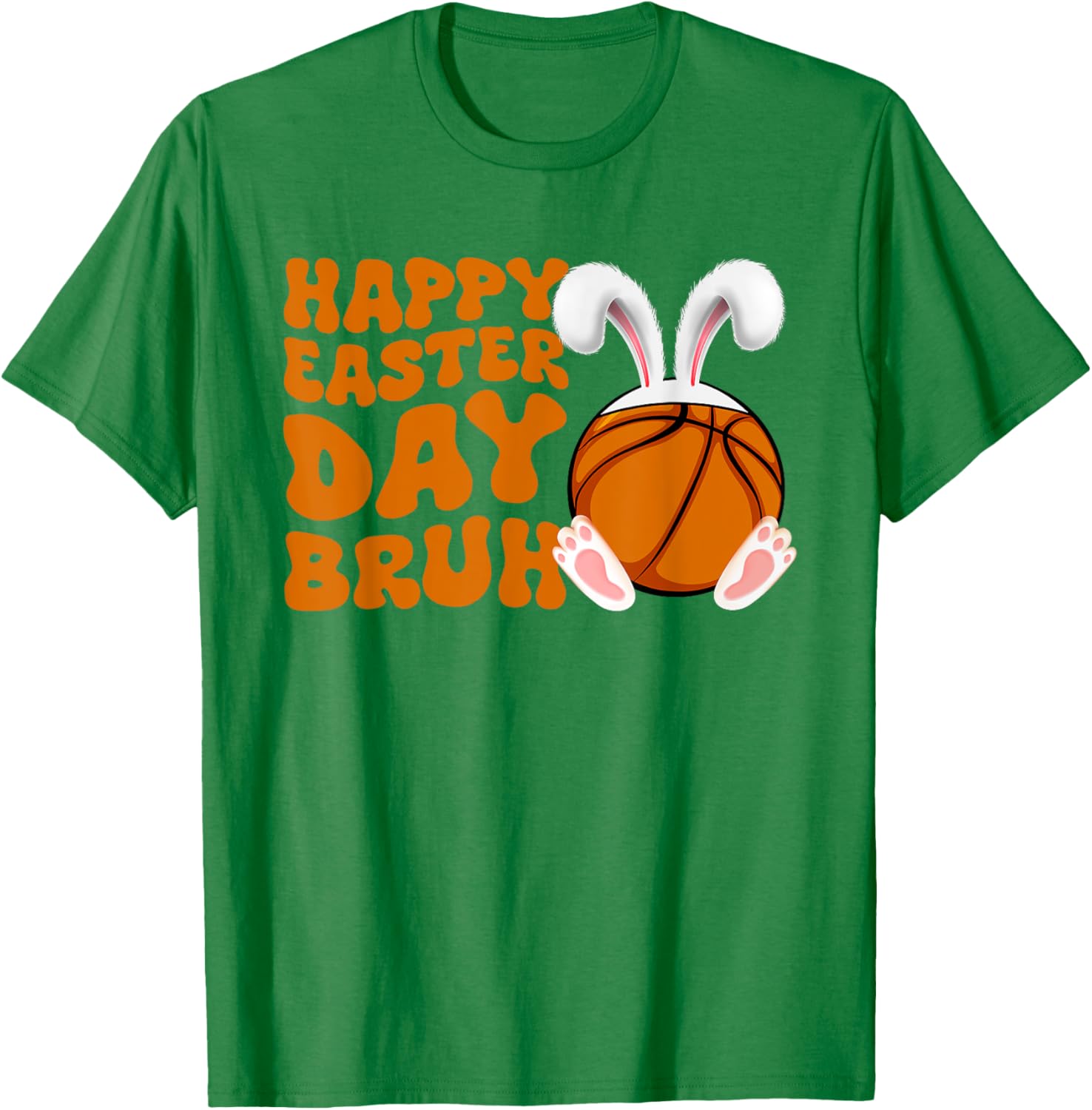 Bruh Basketball Bunny Rabbit Sport Fan Happy Easter Day T-Shirt