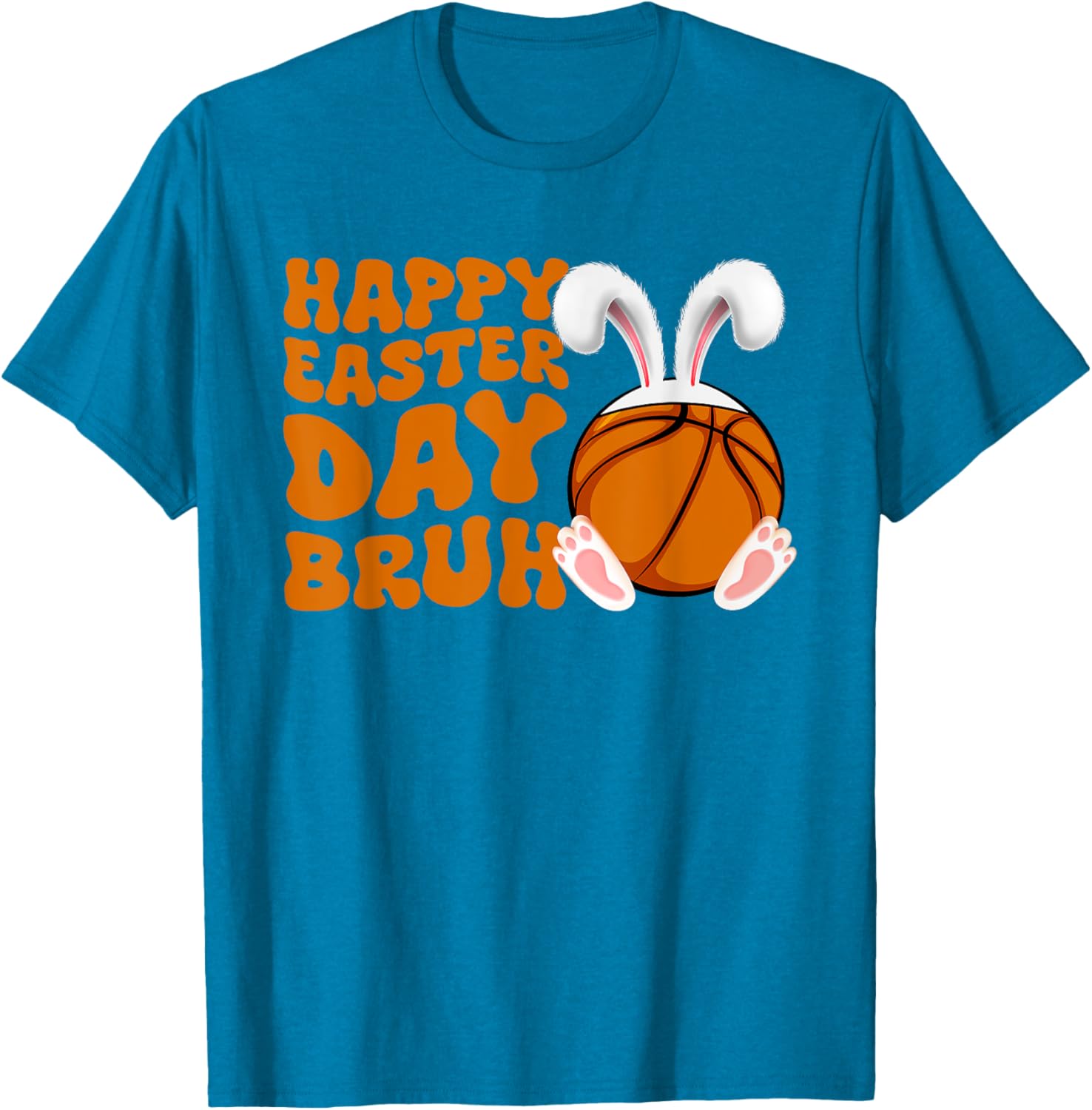 Bruh Basketball Bunny Rabbit Sport Fan Happy Easter Day T-Shirt