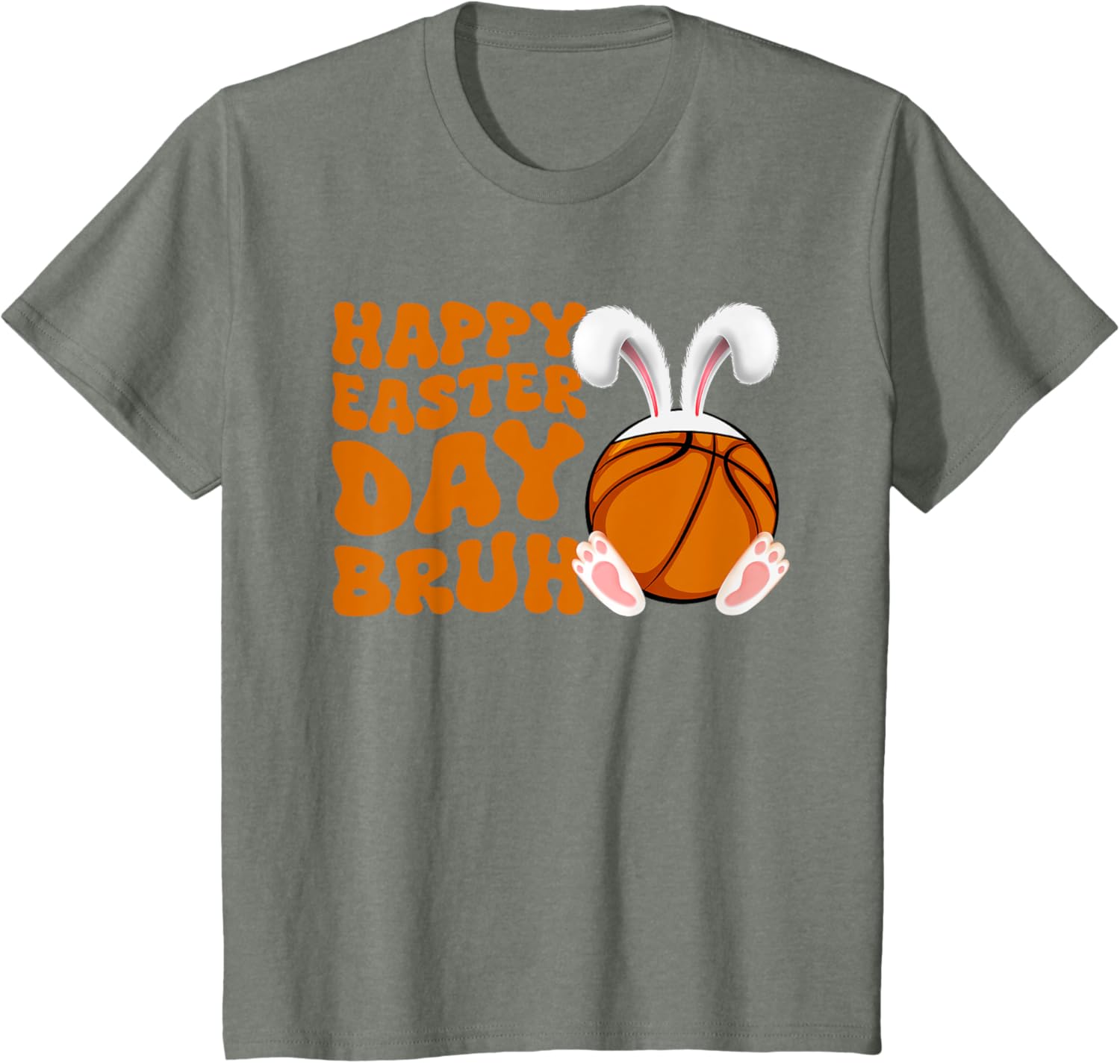 Bruh Basketball Bunny Rabbit Sport Fan Happy Easter Day T-Shirt