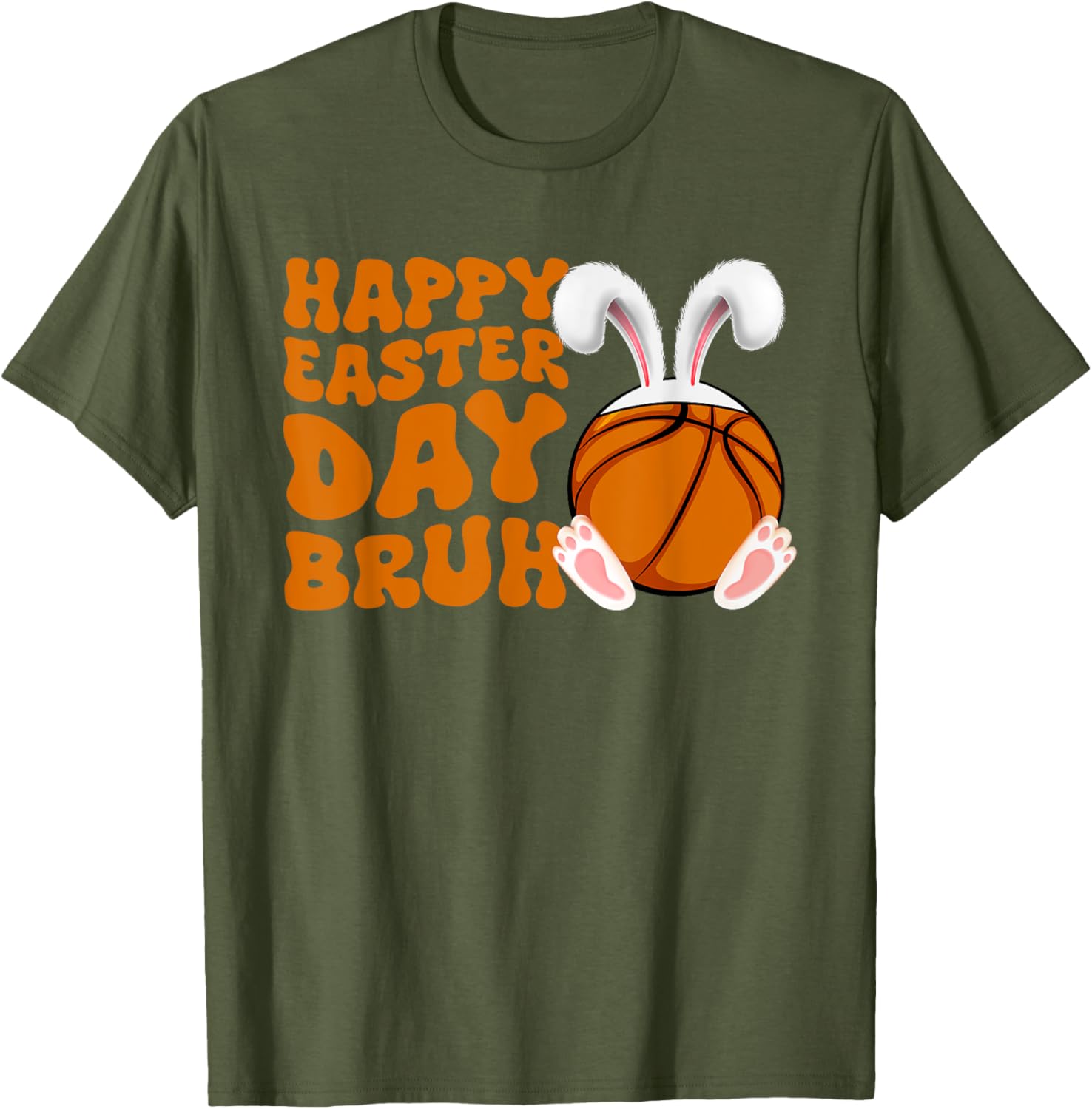 Bruh Basketball Bunny Rabbit Sport Fan Happy Easter Day T-Shirt