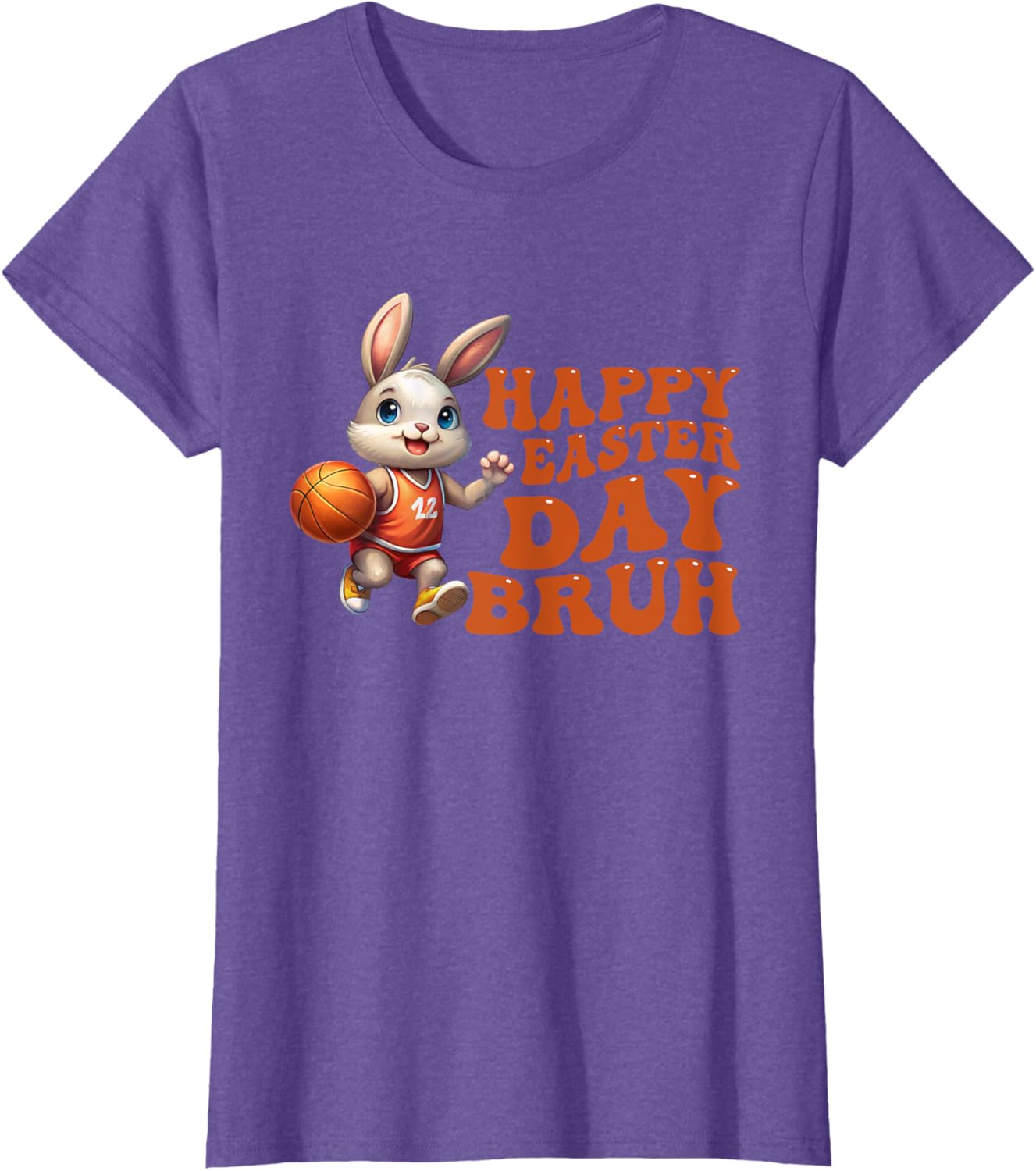 Bruh Bunny Playing Basketball Happy Easter Day Boys Kids T-Shirt