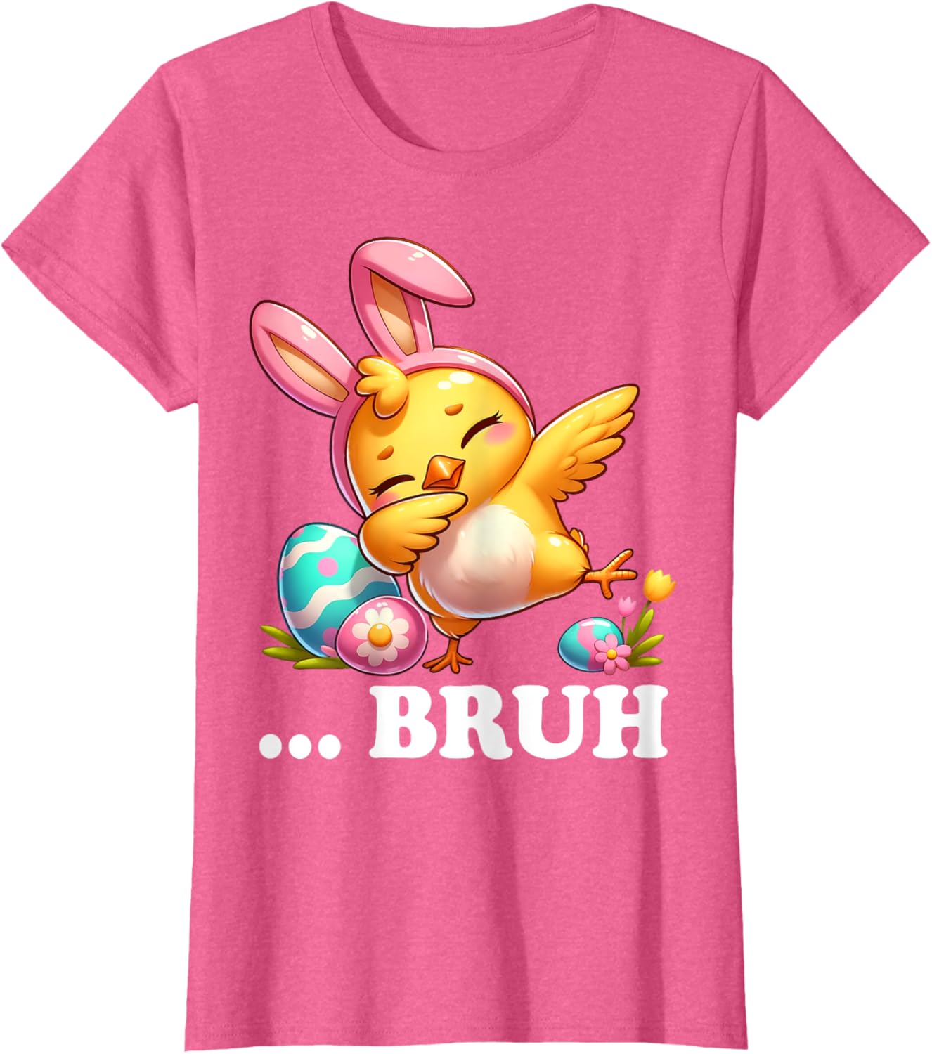 Bruh Chick Dabbing Happy Easter Day Eggs Boys Girls Kids T-Shirt