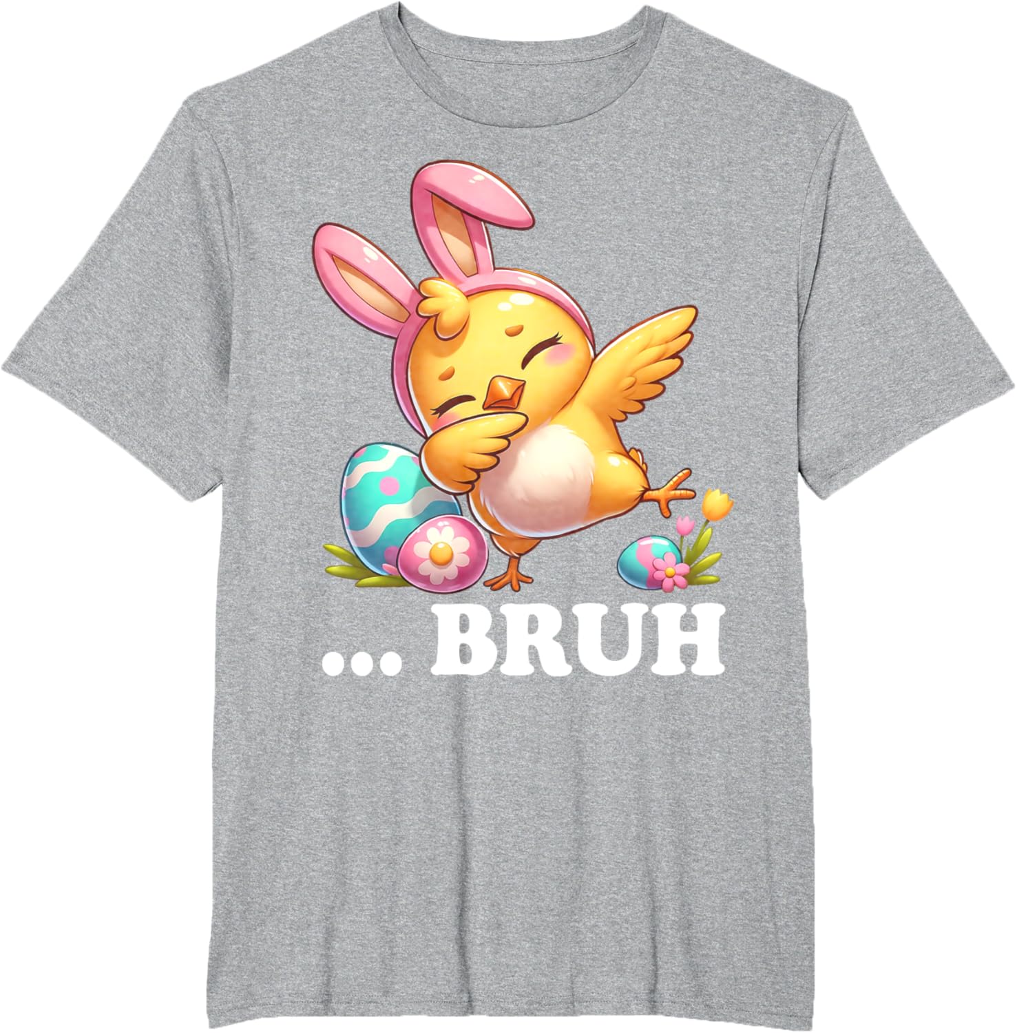 Bruh Chick Dabbing Happy Easter Day Eggs Boys Girls Kids T-Shirt