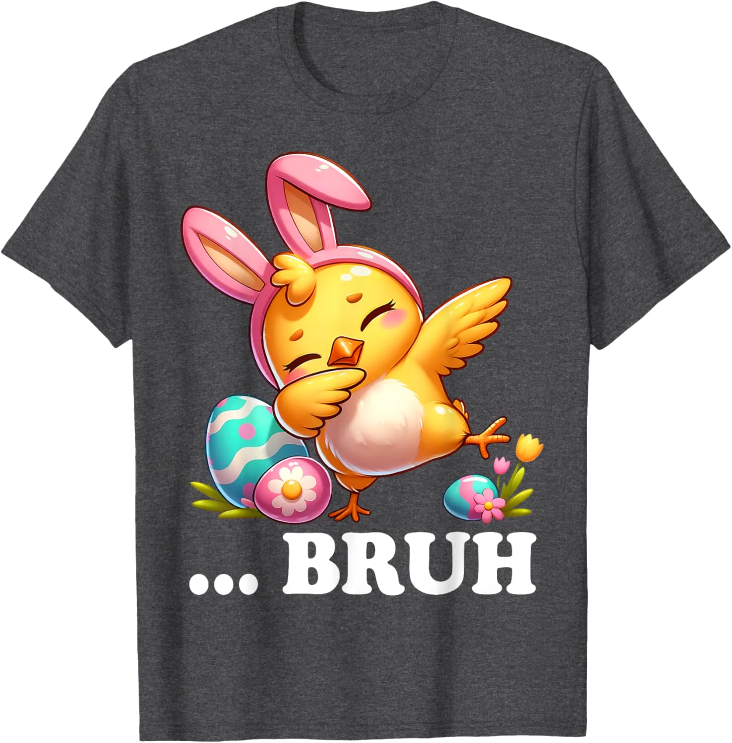 Bruh Chick Dabbing Happy Easter Day Eggs Boys Girls Kids T-Shirt