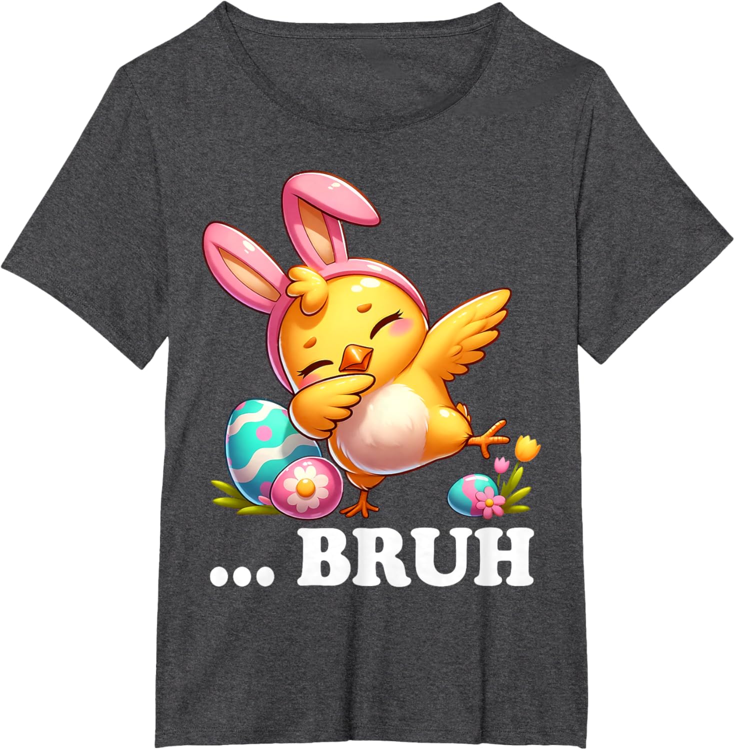 Bruh Chick Dabbing Happy Easter Day Eggs Boys Girls Kids T-Shirt