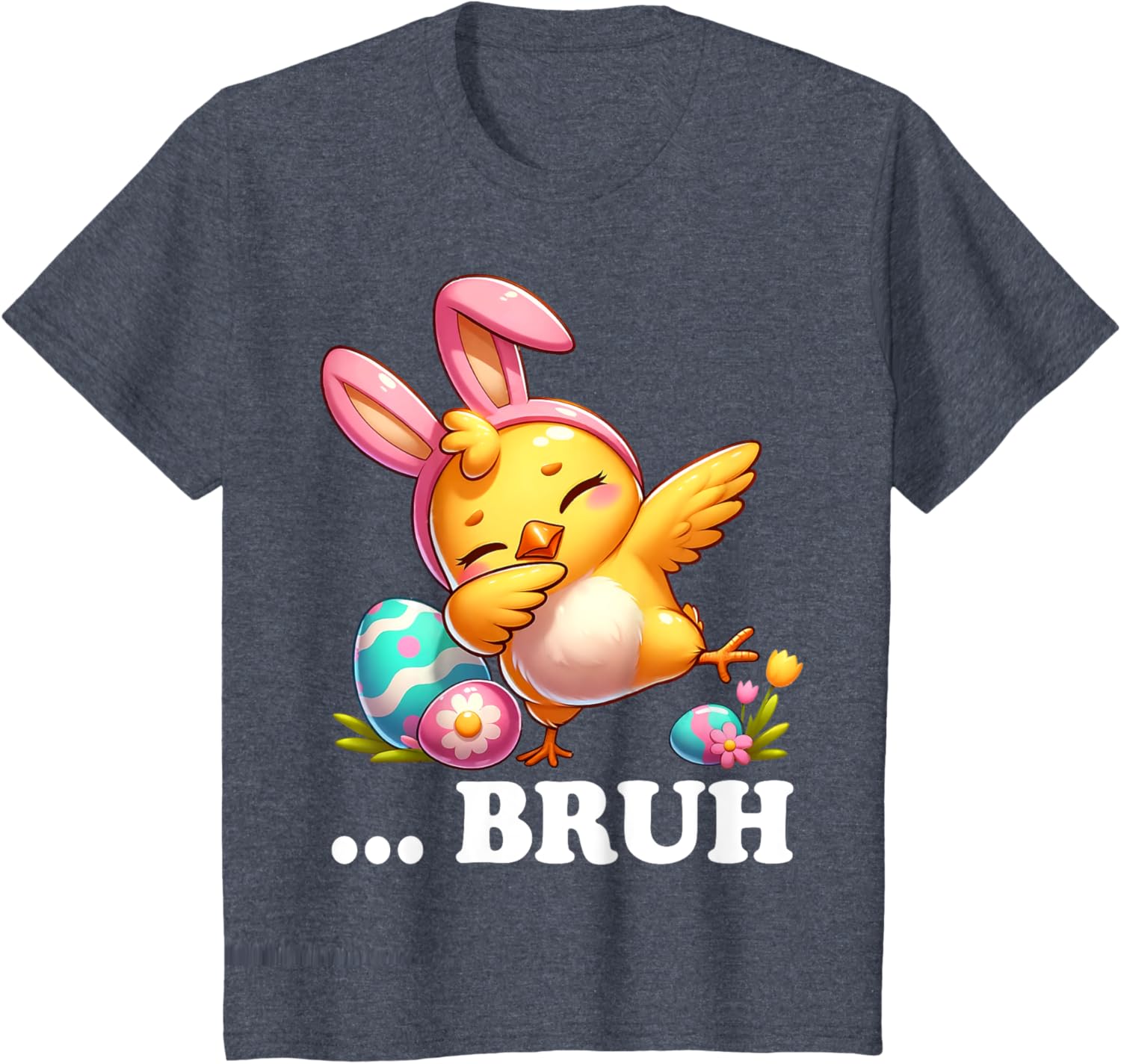 Bruh Chick Dabbing Happy Easter Day Eggs Boys Girls Kids T-Shirt