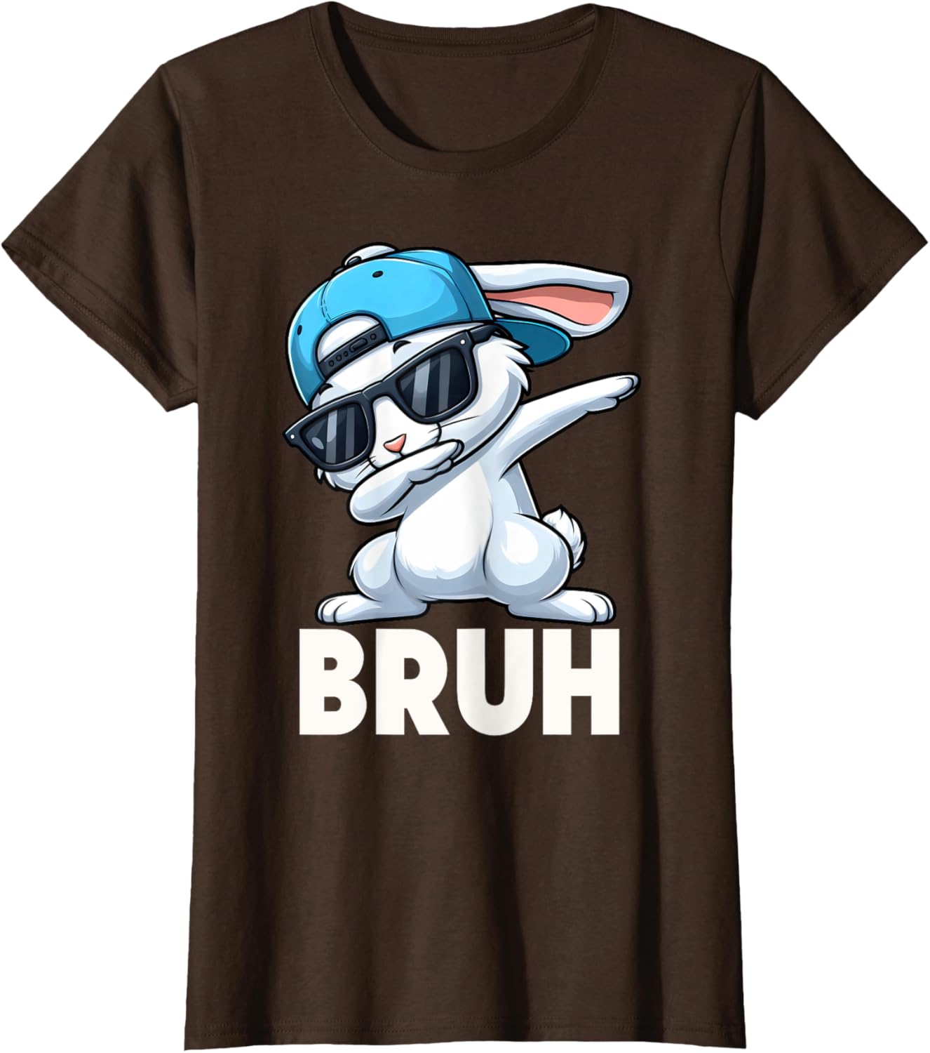 Bruh Dabbing Bunny Eggs Basket Funny Easter Day Boys Kids T-Shirt