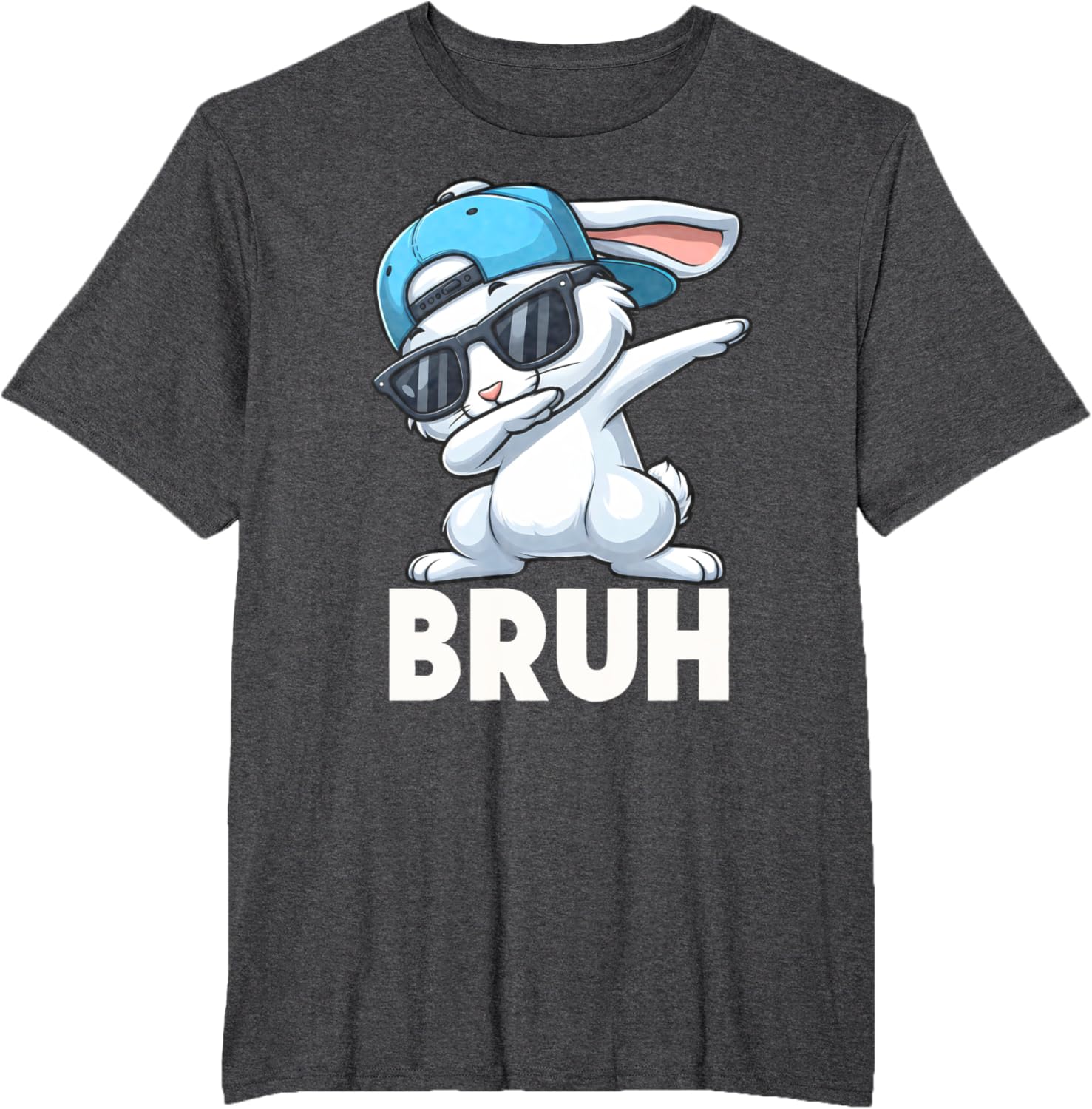 Bruh Dabbing Bunny Eggs Basket Funny Easter Day Boys Kids T-Shirt