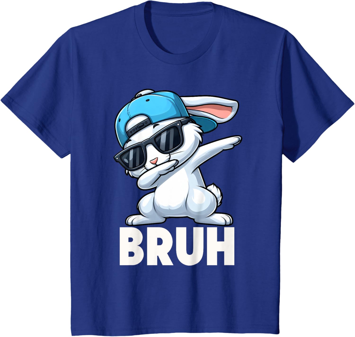 Bruh Dabbing Bunny Eggs Basket Funny Easter Day Boys Kids T-Shirt