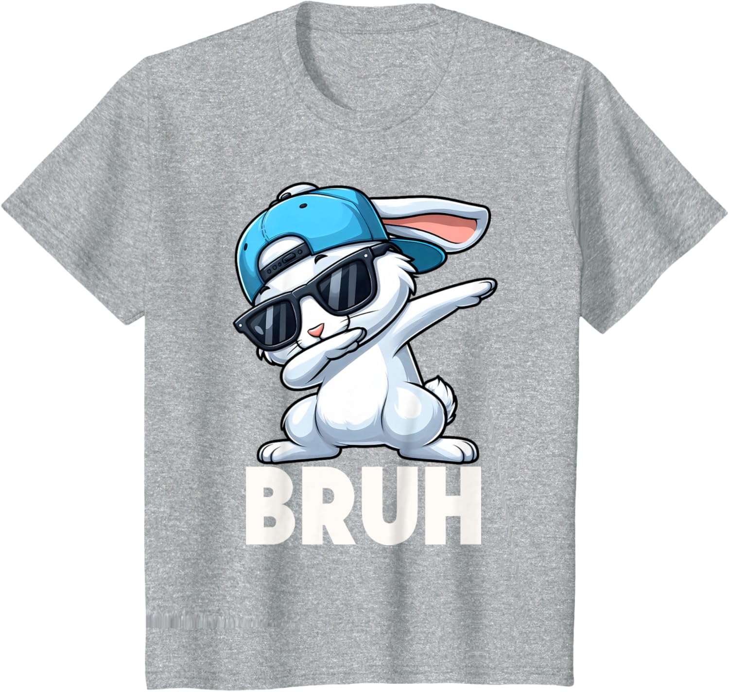 Bruh Dabbing Bunny Eggs Basket Funny Easter Day Boys Kids T-Shirt