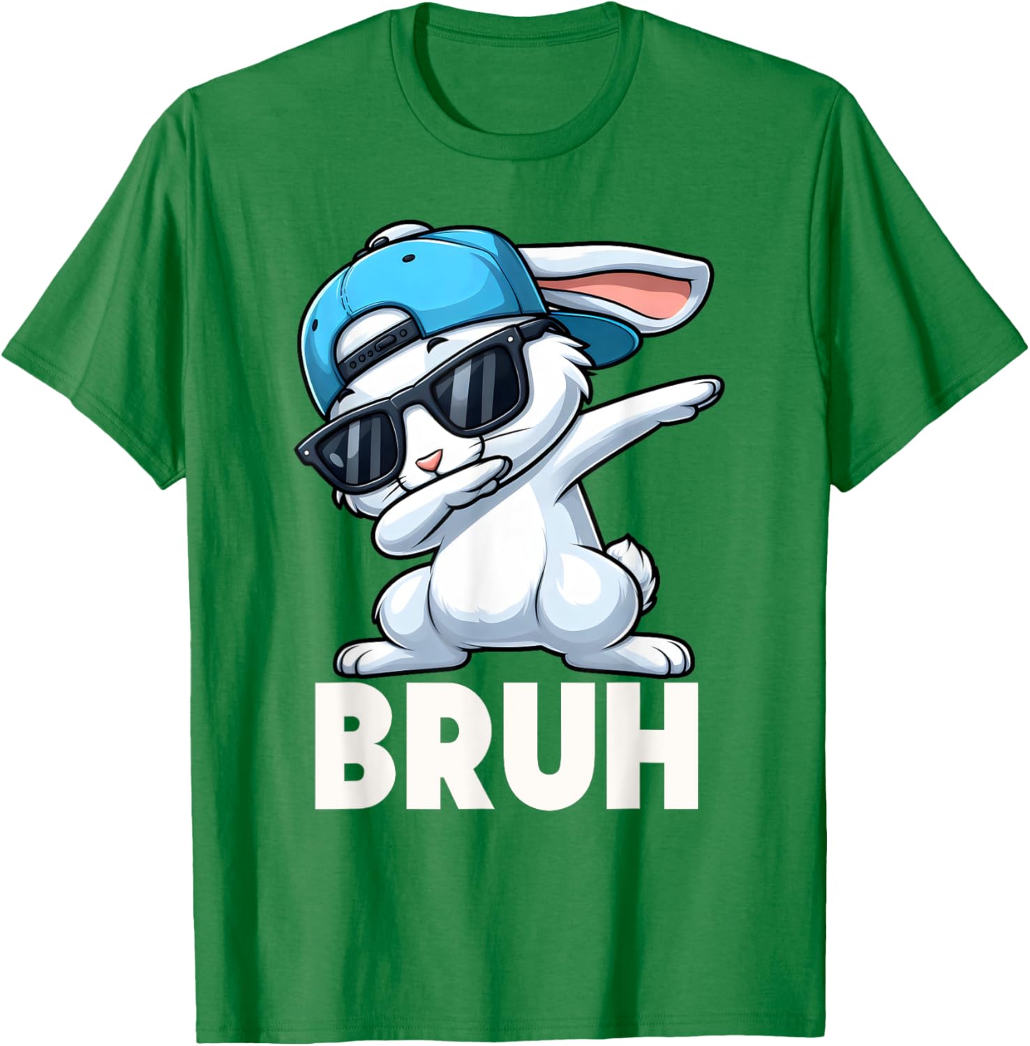 Bruh Dabbing Bunny Eggs Basket Funny Easter Day Boys Kids T-Shirt