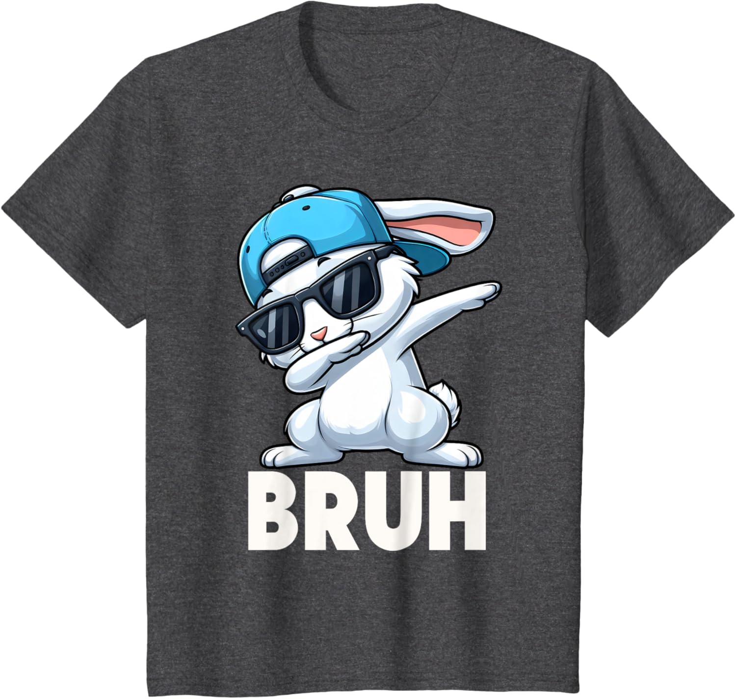 Bruh Dabbing Bunny Eggs Basket Funny Easter Day Boys Kids T-Shirt