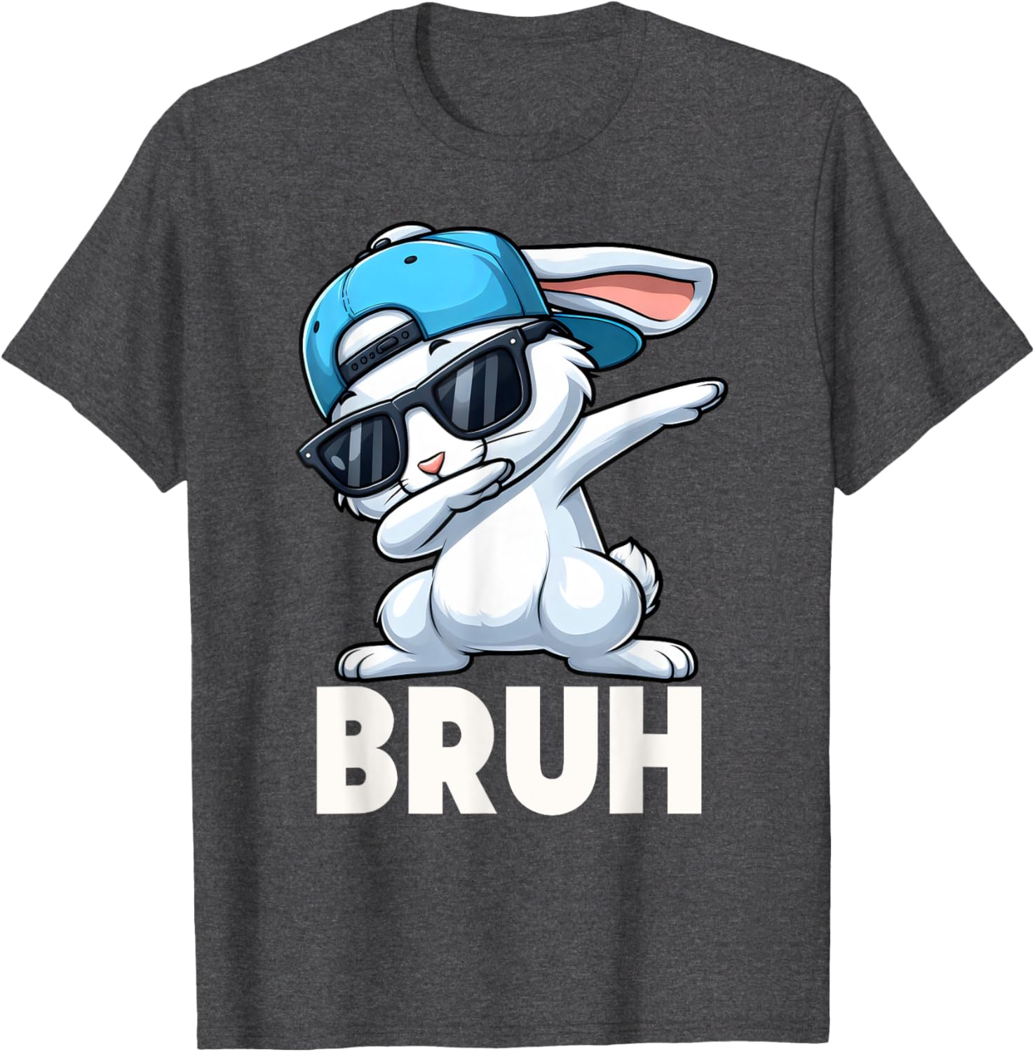 Bruh Dabbing Bunny Eggs Basket Funny Easter Day Boys Kids T-Shirt