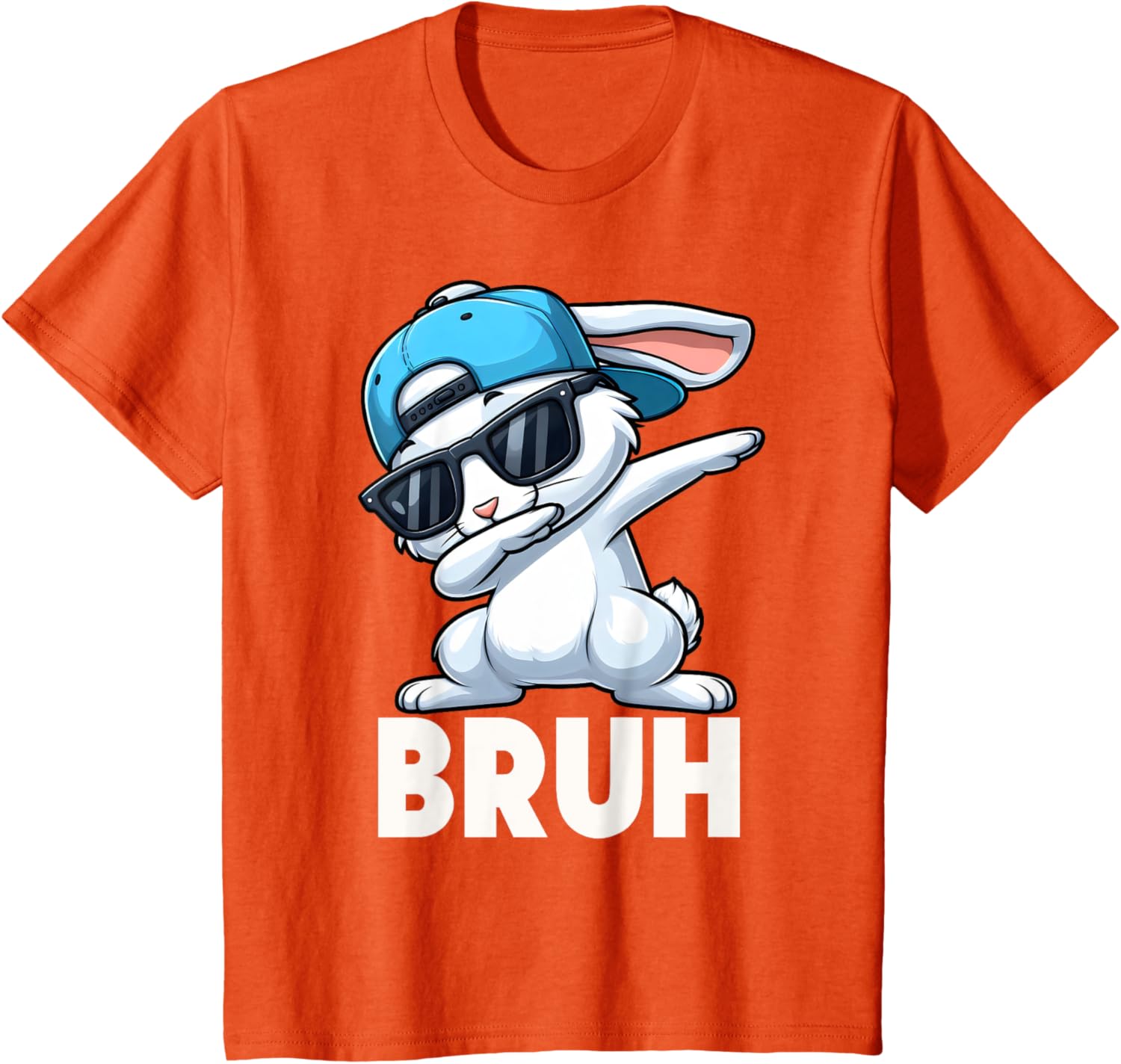 Bruh Dabbing Bunny Eggs Basket Funny Easter Day Boys Kids T-Shirt