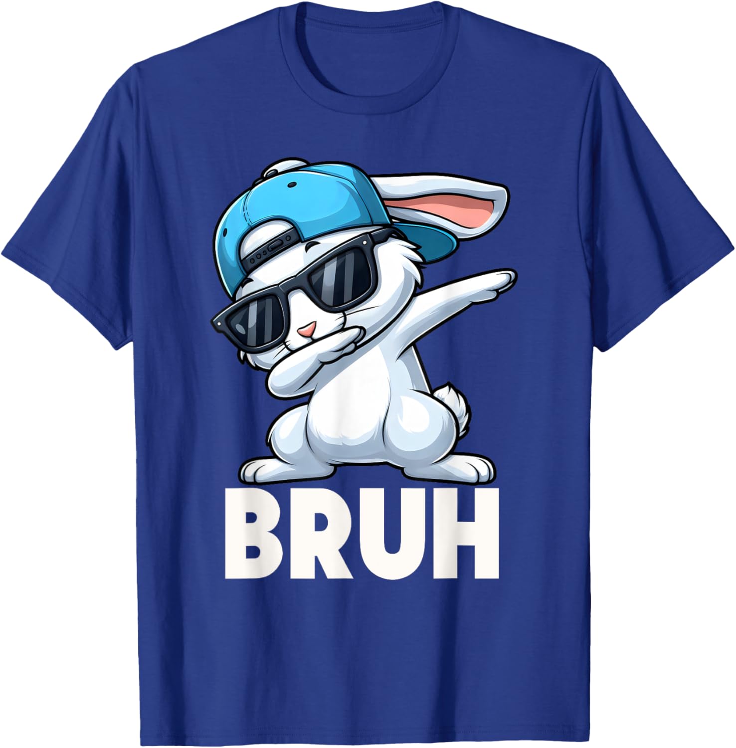 Bruh Dabbing Bunny Eggs Basket Funny Easter Day Boys Kids T-Shirt