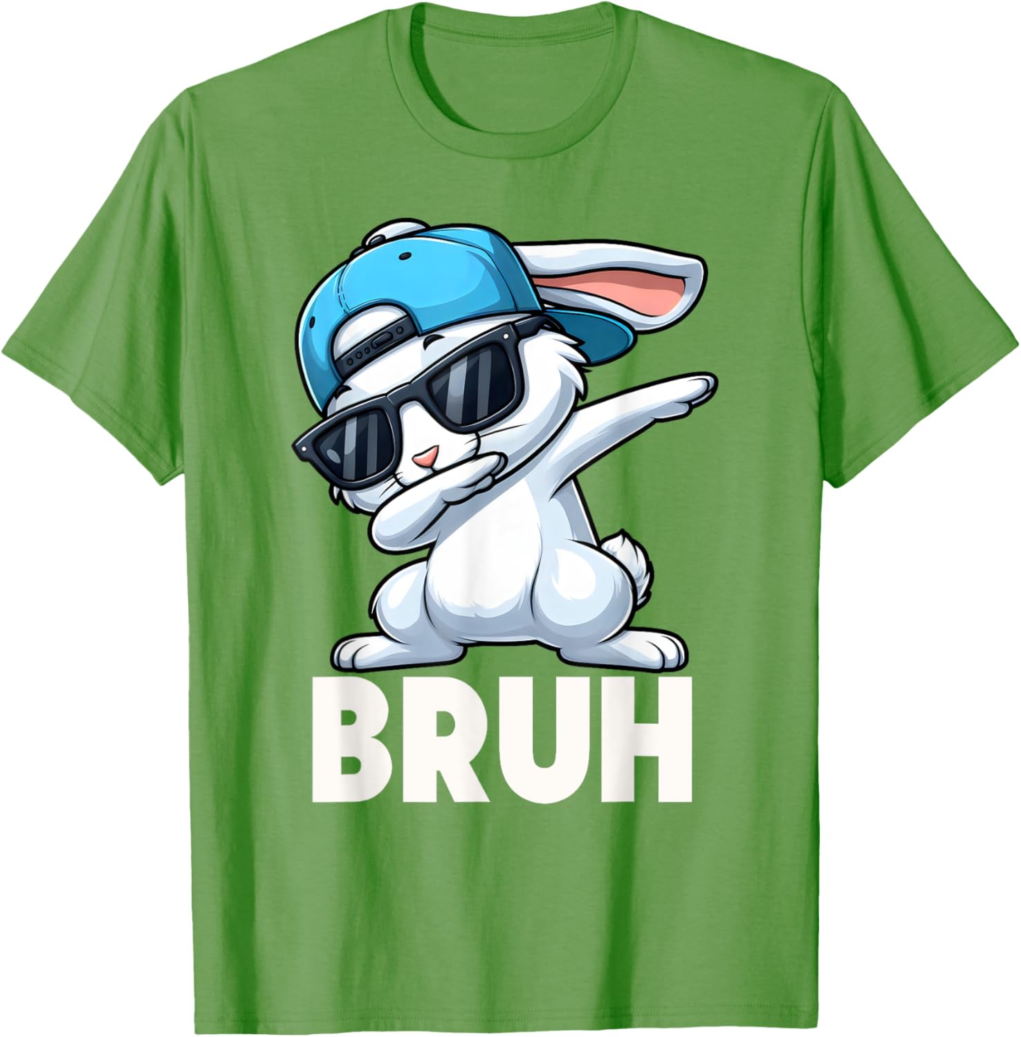 Bruh Dabbing Bunny Eggs Basket Funny Easter Day Boys Kids T-Shirt