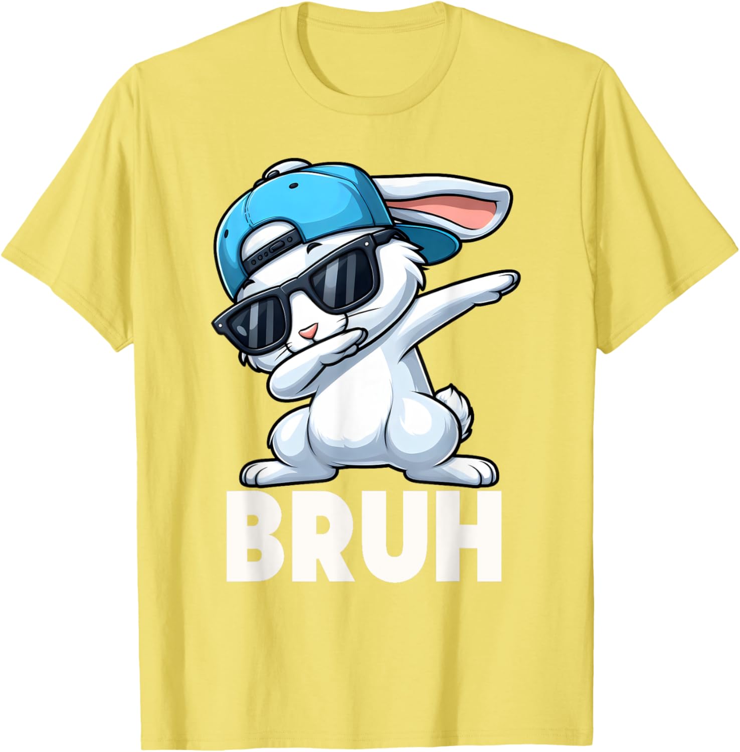 Bruh Dabbing Bunny Eggs Basket Funny Easter Day Boys Kids T-Shirt