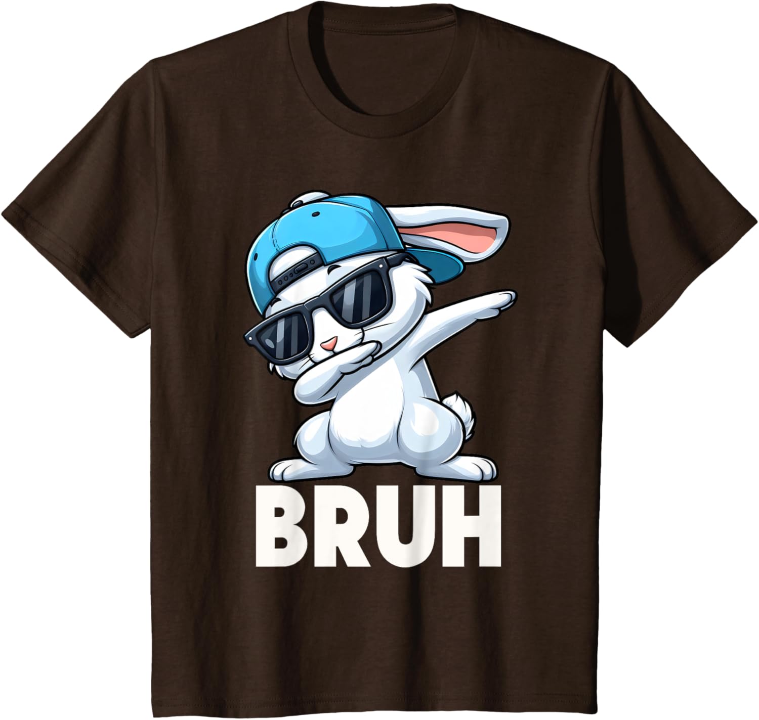 Bruh Dabbing Bunny Eggs Basket Funny Easter Day Boys Kids T-Shirt