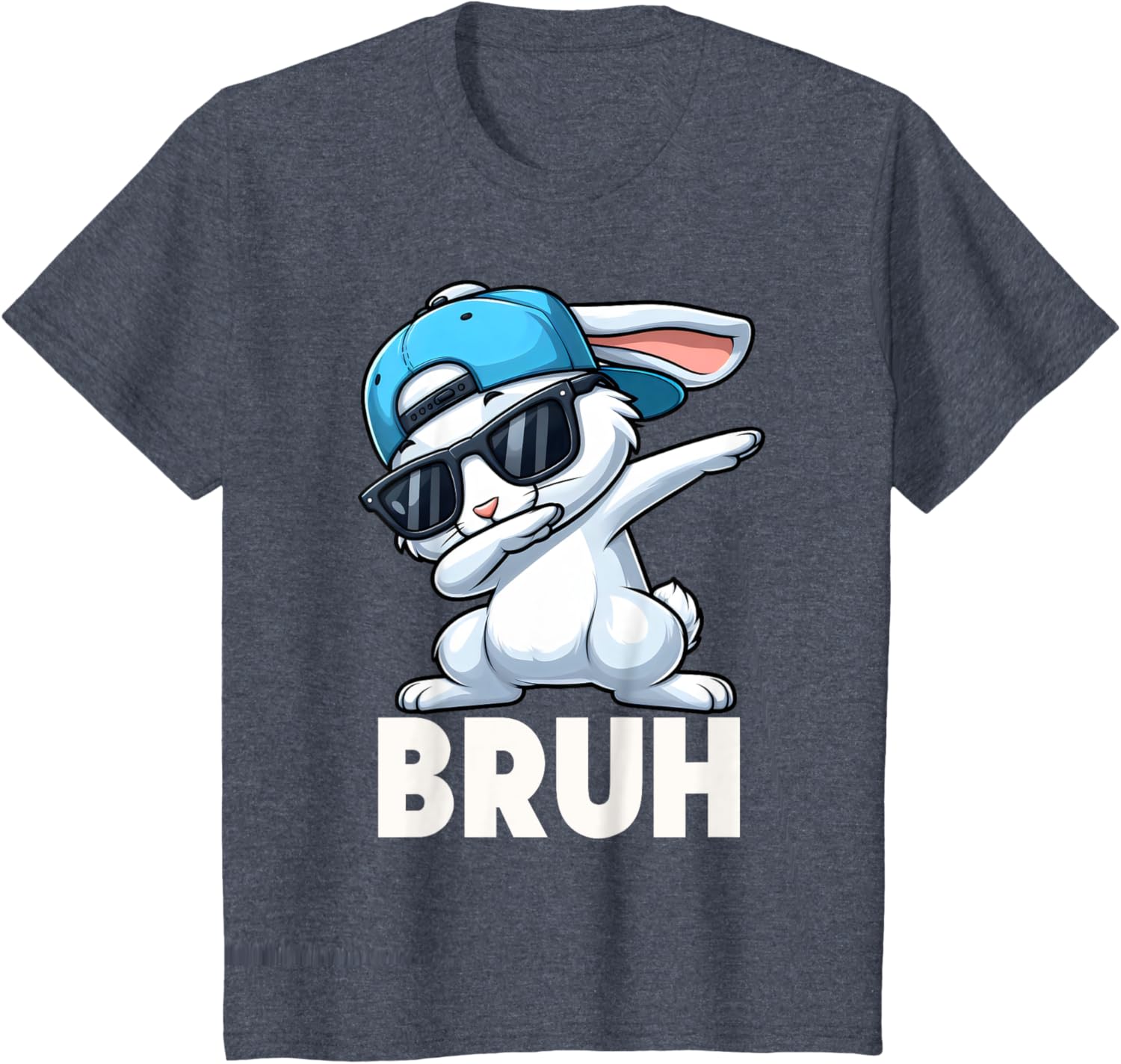 Bruh Dabbing Bunny Eggs Basket Funny Easter Day Boys Kids T-Shirt