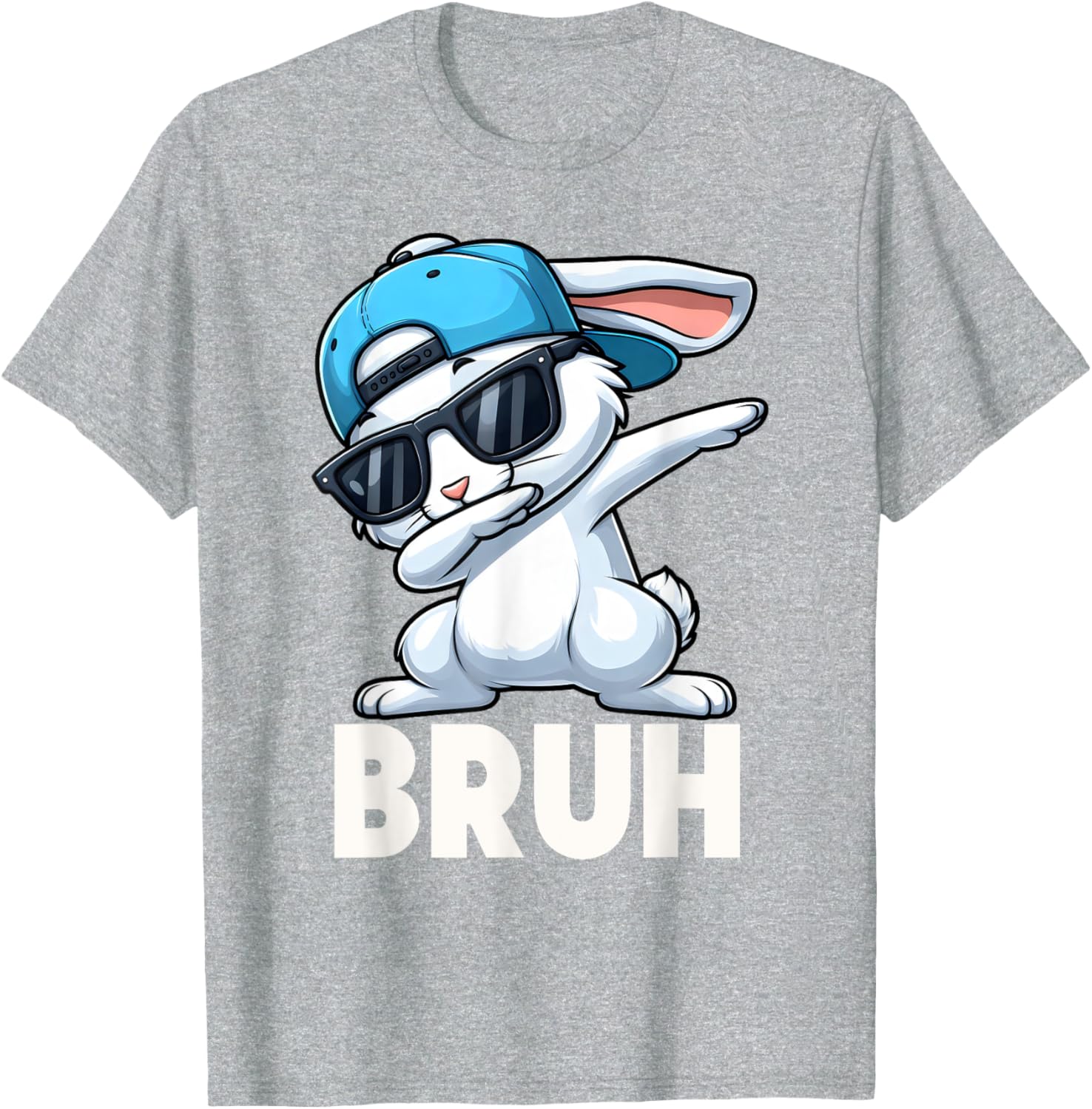 Bruh Dabbing Bunny Eggs Basket Funny Easter Day Boys Kids T-Shirt