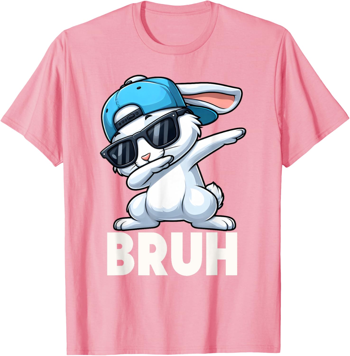 Bruh Dabbing Bunny Eggs Basket Funny Easter Day Boys Kids T-Shirt