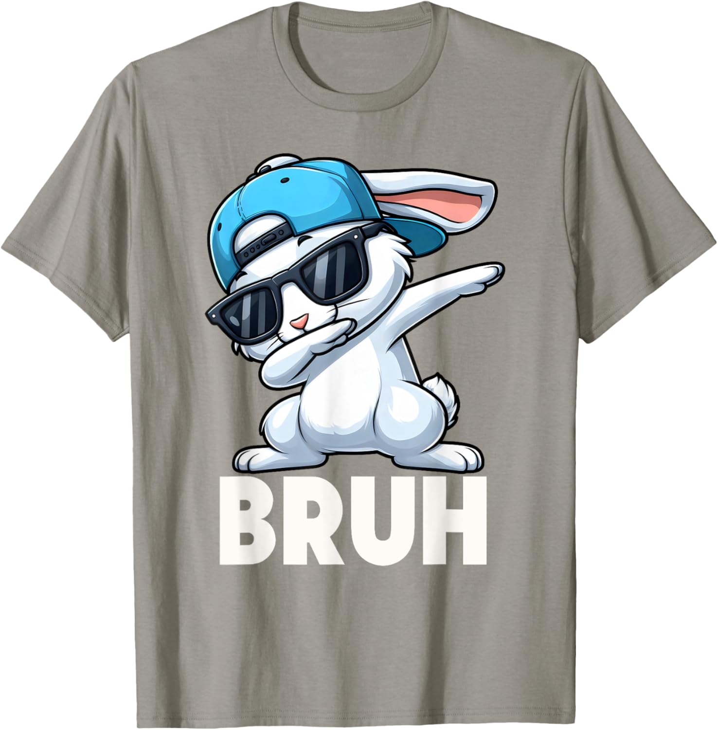 Bruh Dabbing Bunny Eggs Basket Funny Easter Day Boys Kids T-Shirt