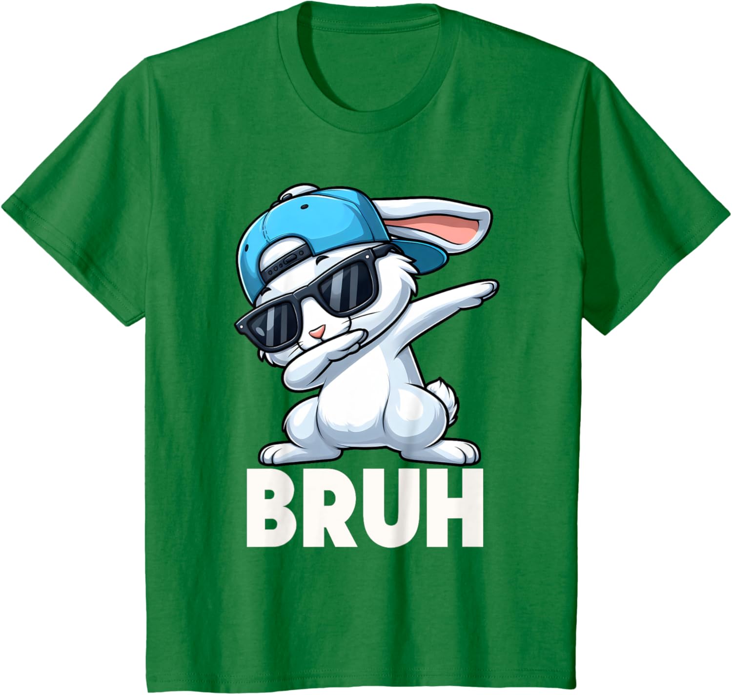 Bruh Dabbing Bunny Eggs Basket Funny Easter Day Boys Kids T-Shirt