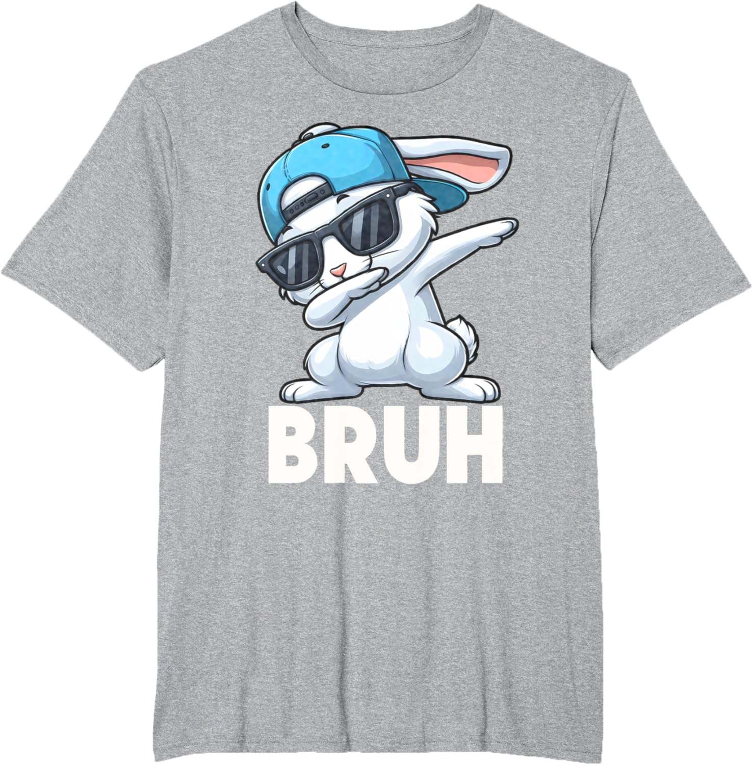 Bruh Dabbing Bunny Eggs Basket Funny Easter Day Boys Kids T-Shirt