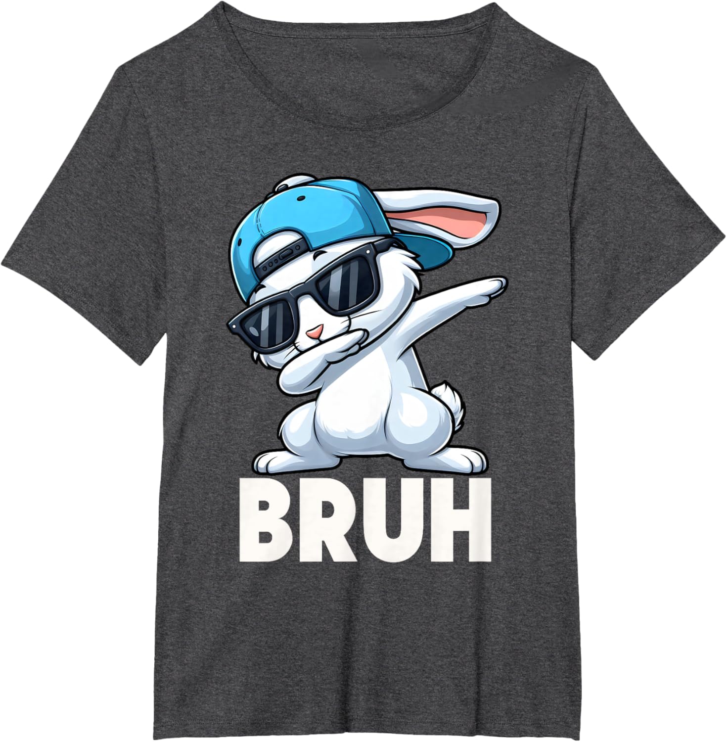 Bruh Dabbing Bunny Eggs Basket Funny Easter Day Boys Kids T-Shirt