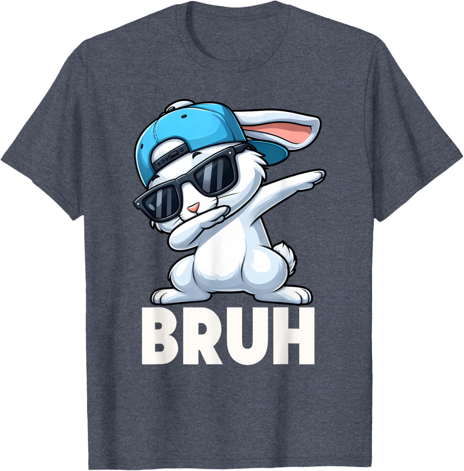 Bruh Dabbing Bunny Eggs Basket Funny Easter Day Boys Kids T-Shirt