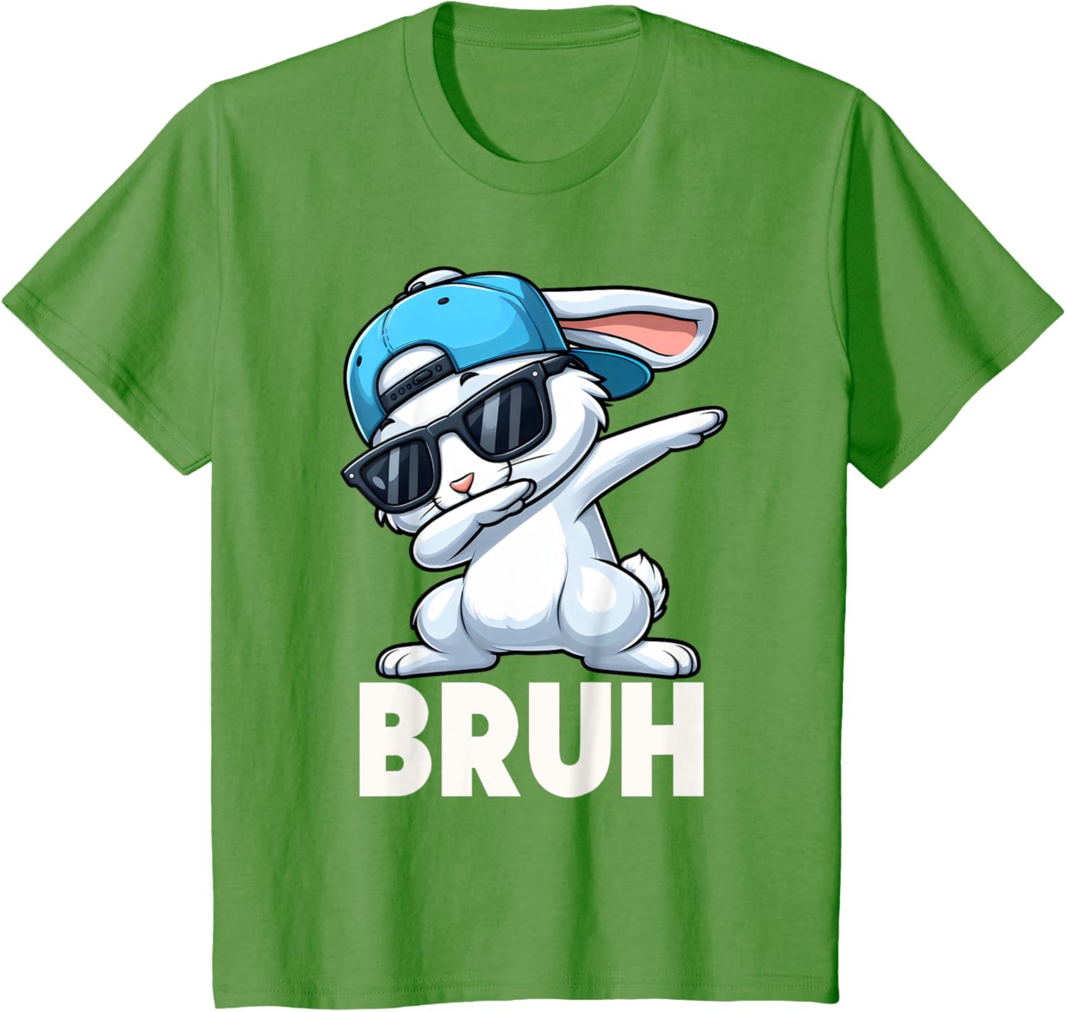 Bruh Dabbing Bunny Eggs Basket Funny Easter Day Boys Kids T-Shirt