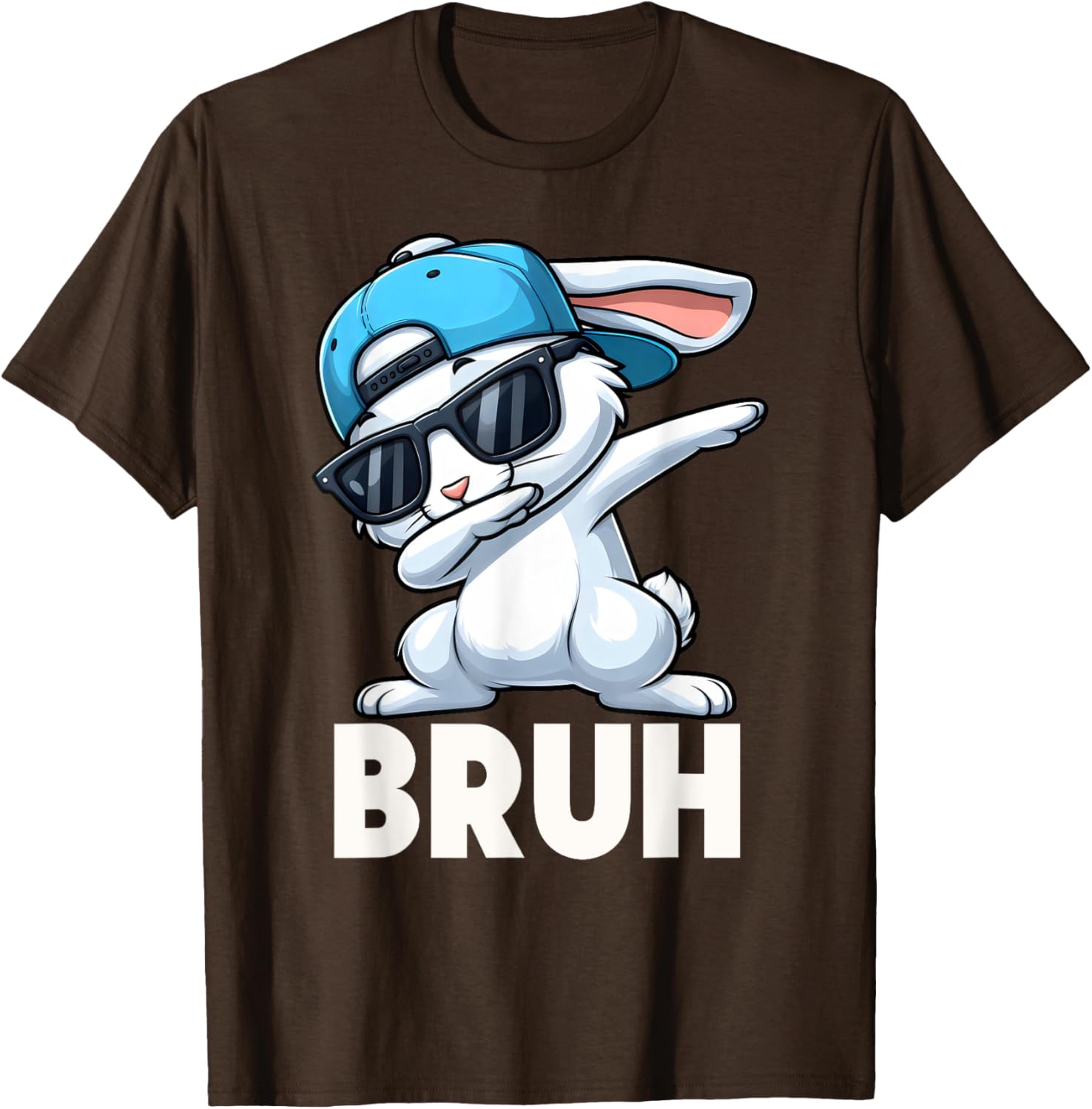 Bruh Dabbing Bunny Eggs Basket Funny Easter Day Boys Kids T-Shirt