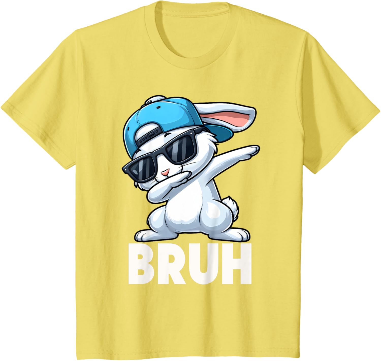 Bruh Dabbing Bunny Eggs Basket Funny Easter Day Boys Kids T-Shirt