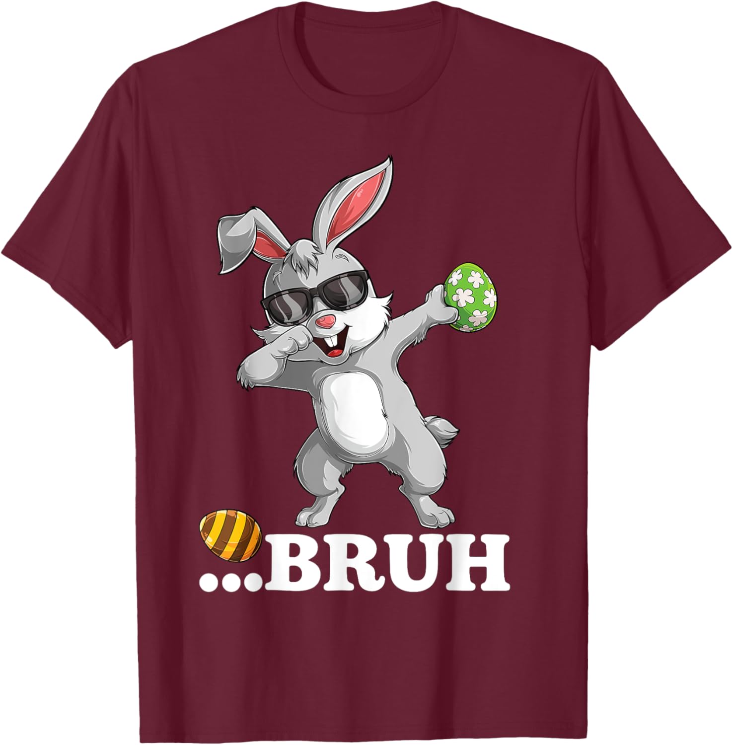 Bruh Dabbing Bunny Funny mens kids Boys Easter day T-Shirt