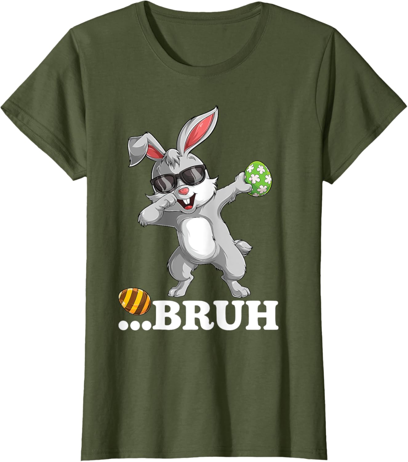 Bruh Dabbing Bunny Funny mens kids Boys Easter day T-Shirt