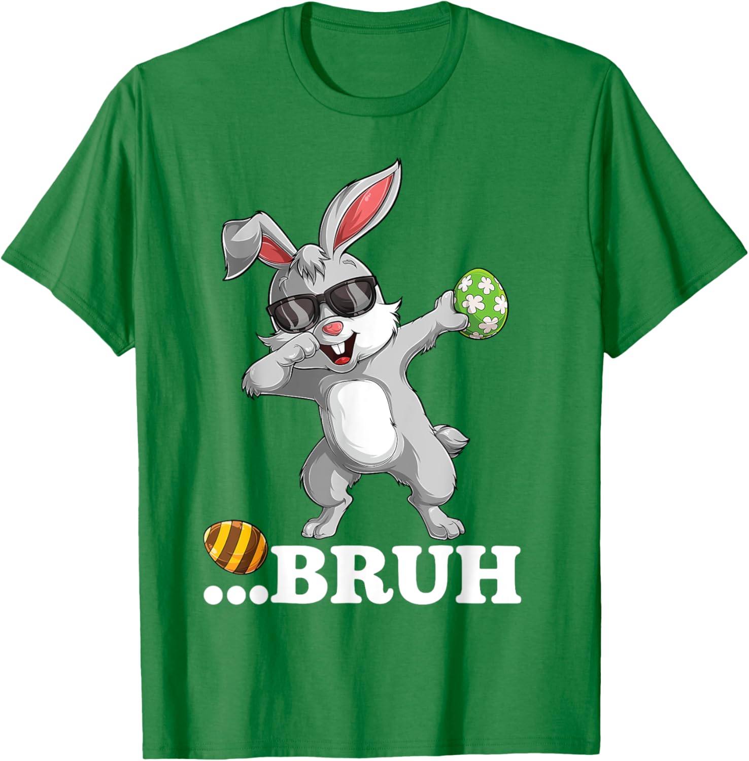 Bruh Dabbing Bunny Funny mens kids Boys Easter day T-Shirt