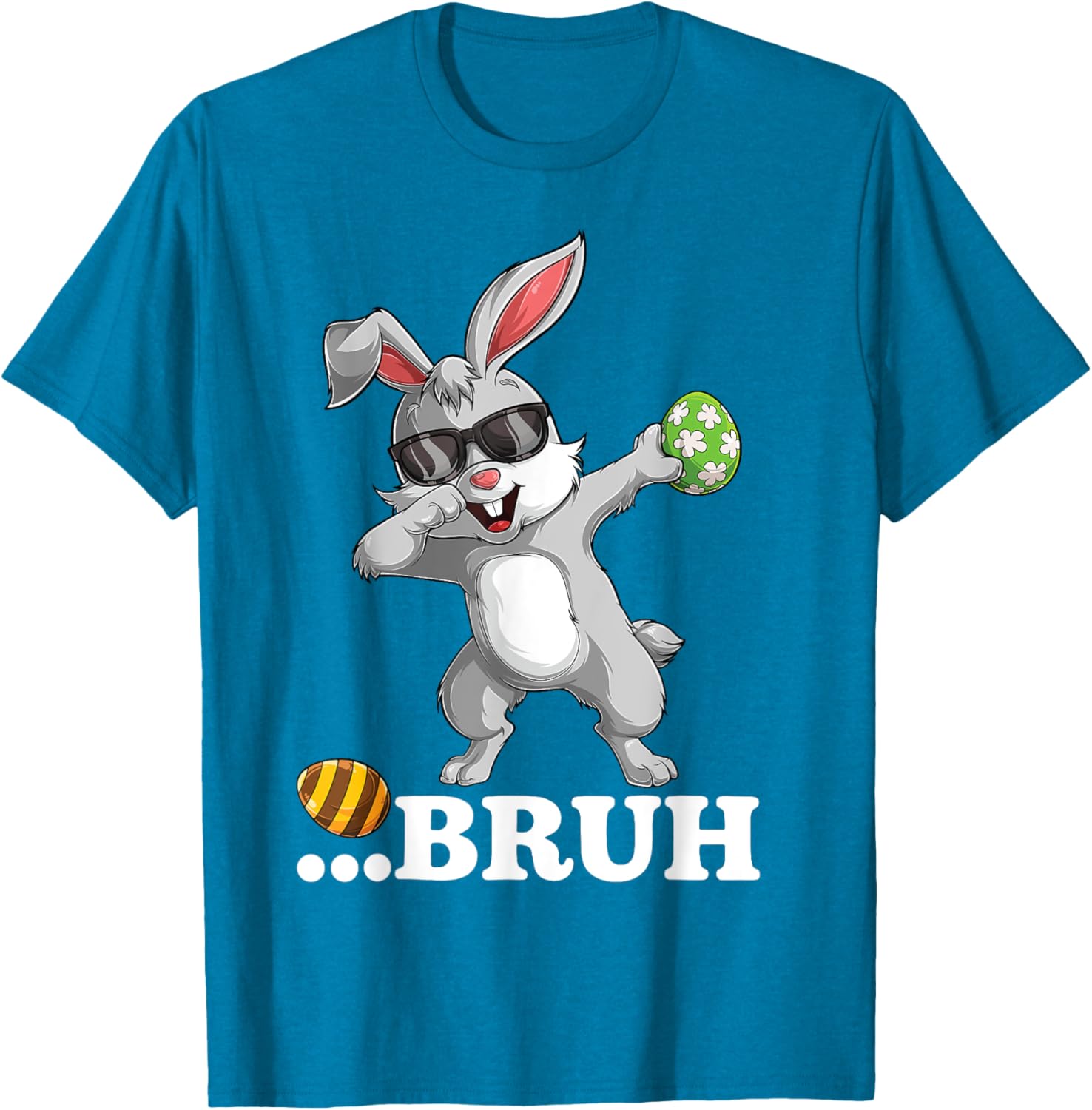 Bruh Dabbing Bunny Funny mens kids Boys Easter day T-Shirt