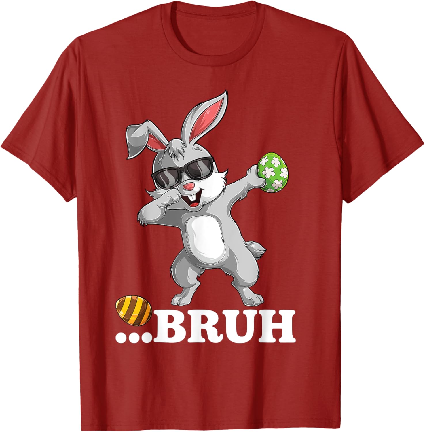 Bruh Dabbing Bunny Funny mens kids Boys Easter day T-Shirt