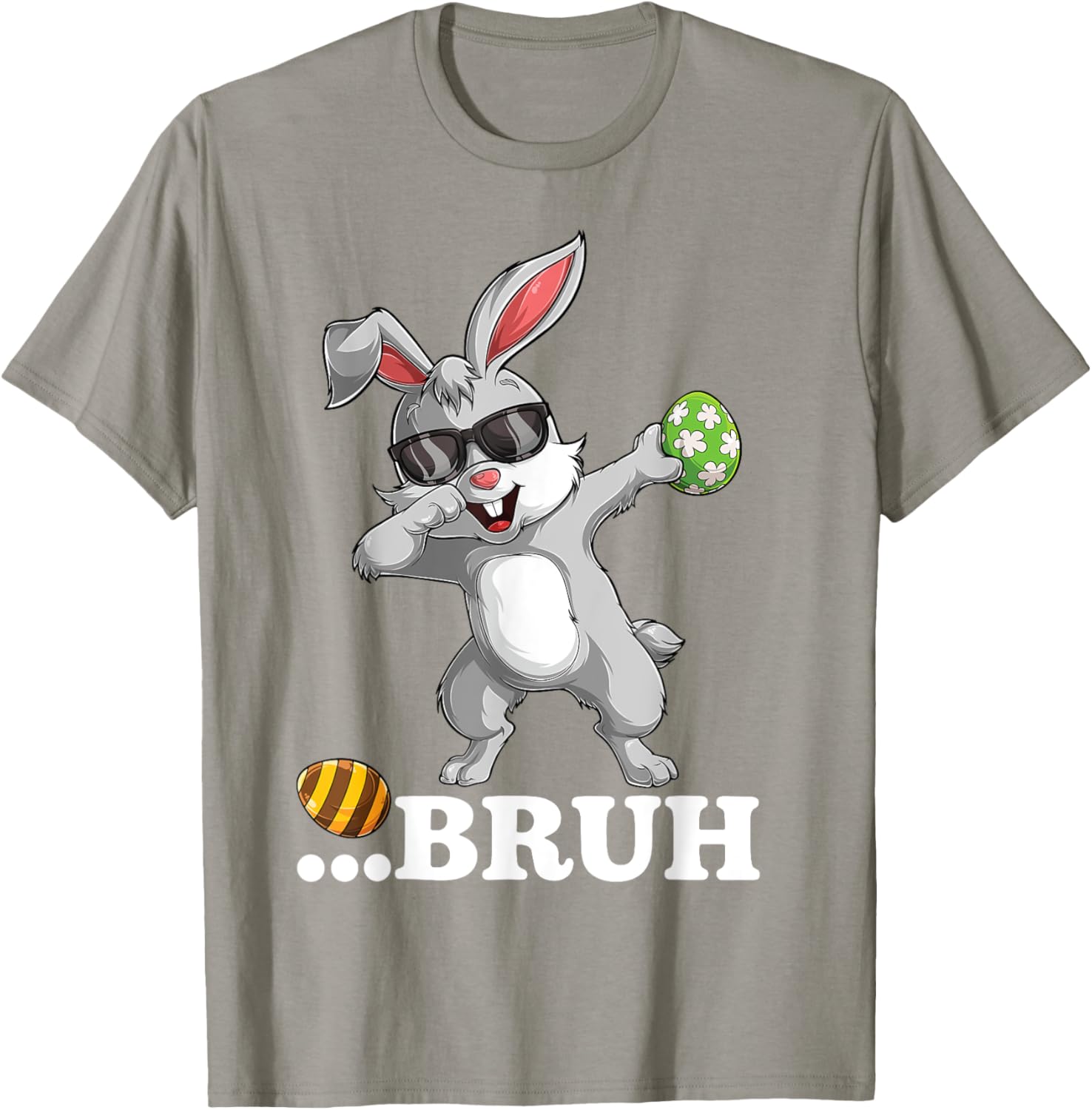 Bruh Dabbing Bunny Funny mens kids Boys Easter day T-Shirt