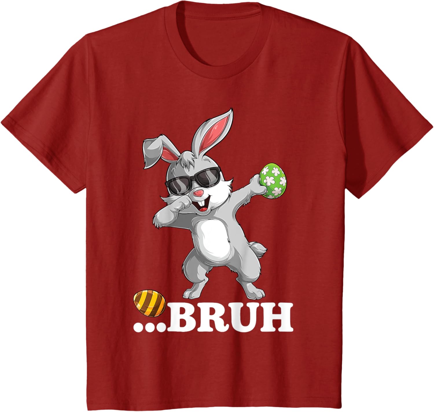 Bruh Dabbing Bunny Funny mens kids Boys Easter day T-Shirt