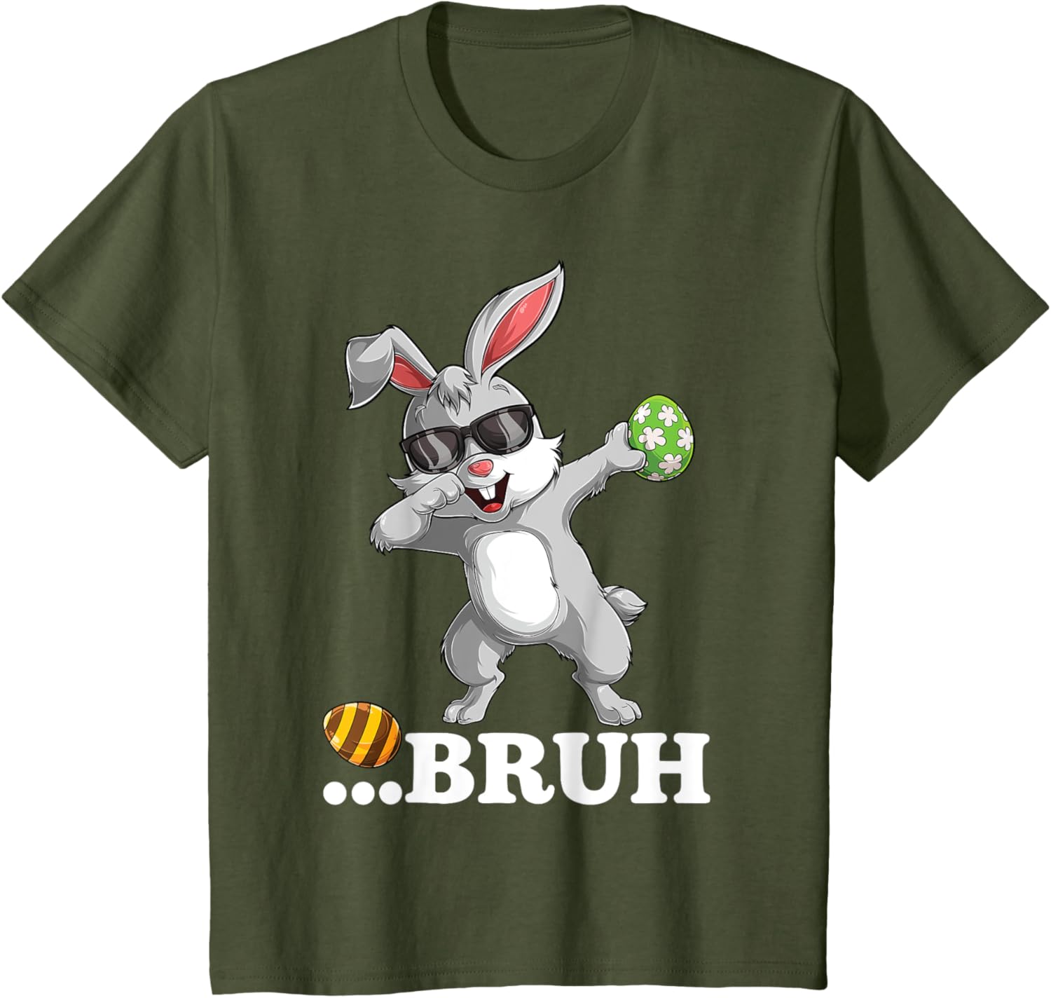 Bruh Dabbing Bunny Funny mens kids Boys Easter day T-Shirt